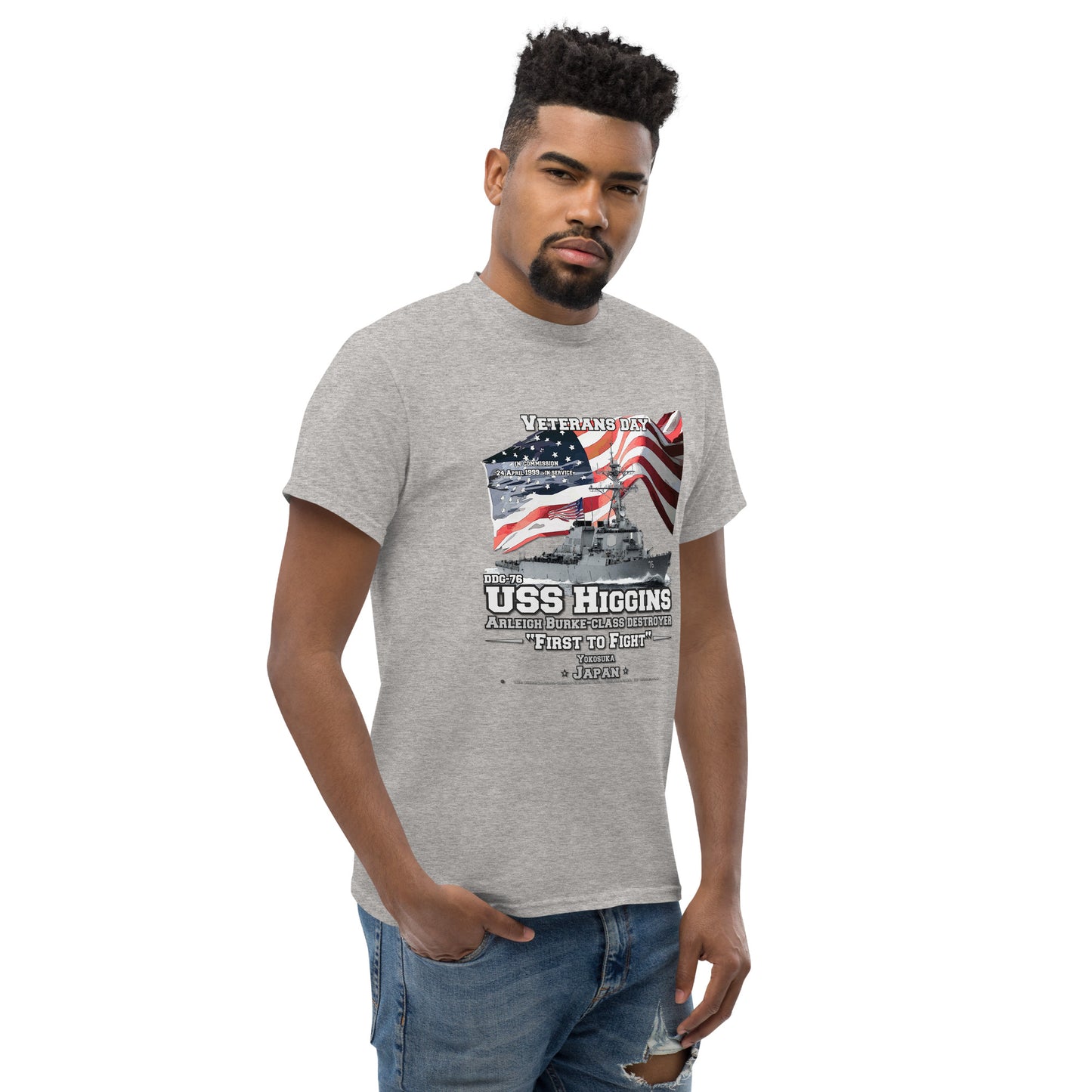 USS HIGGINS DDG-76 Destroyer T-shirt, US NAVY T-Shirt, US navy Veterans T-shirt,Veterans Classic T-Shirt, Comancha US Ships T-shirts, USS HIGGINS DDG-76 Destroyer Veterans tee,