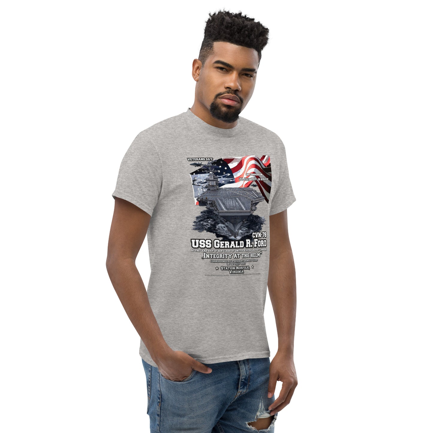 USS GERALD FORD tee, USS GERALD FORD veterans tee,USS GERALD FORD CVN-78 Aircraft Carrier Veterans Classic Tee, USS GERALD FORD CVN-78 Veterans Tee,