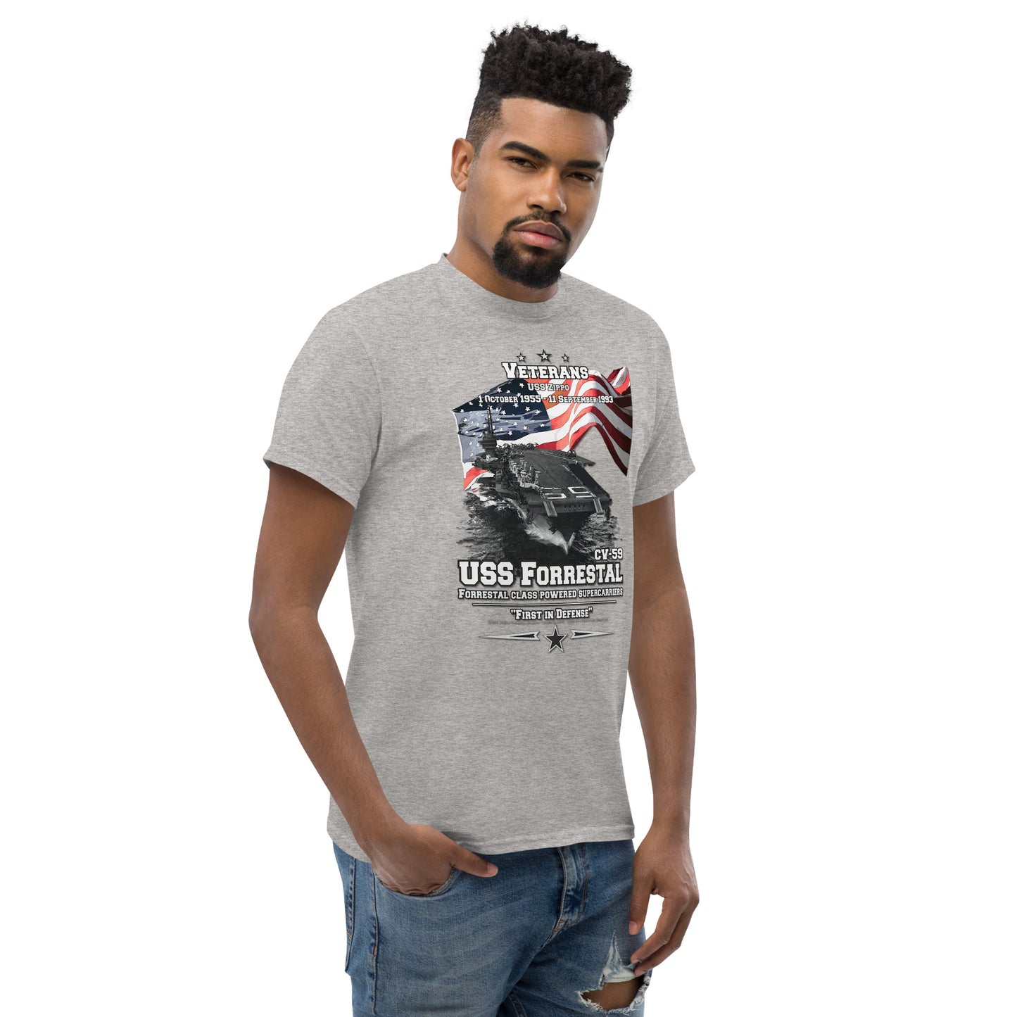 USS FORRESTAL tee, USS FORRESTAL veterans tee,USS FORRESTAL CV-59 Aircraft Carrier Veterans Classic Tee, Comancha T-shirts Store,