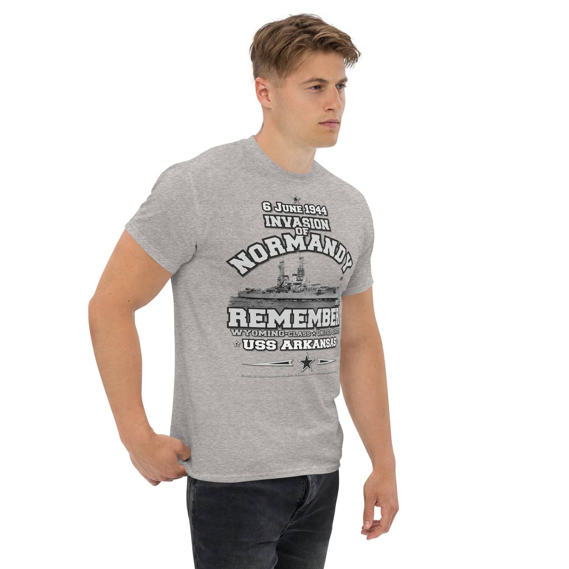 USS ARKANSAS BB-33 Battleship Veterans Tee, USS ARKANSAS D-DAY T-shirt, comancha t-shirt, USS ARKANSAS Veterans T-shirt, US Navy T-shirt, DDAY Veterans tee,