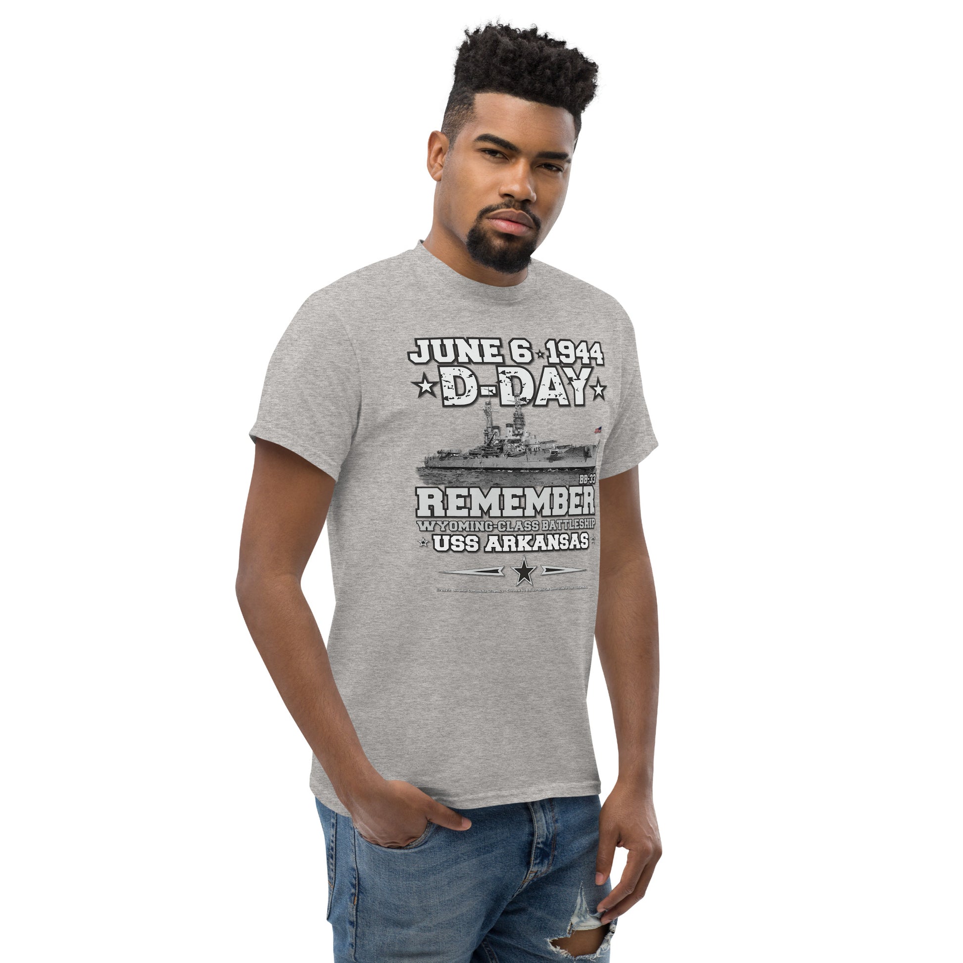 USS ARKANSAS BB-33 Battleship Veterans Tee, USS ARKANSAS D-DAY T-shirt, comancha t-shirt, USS ARKANSAS Veterans T-shirt, US Navy T-shirt, DDAY Veterans tee,