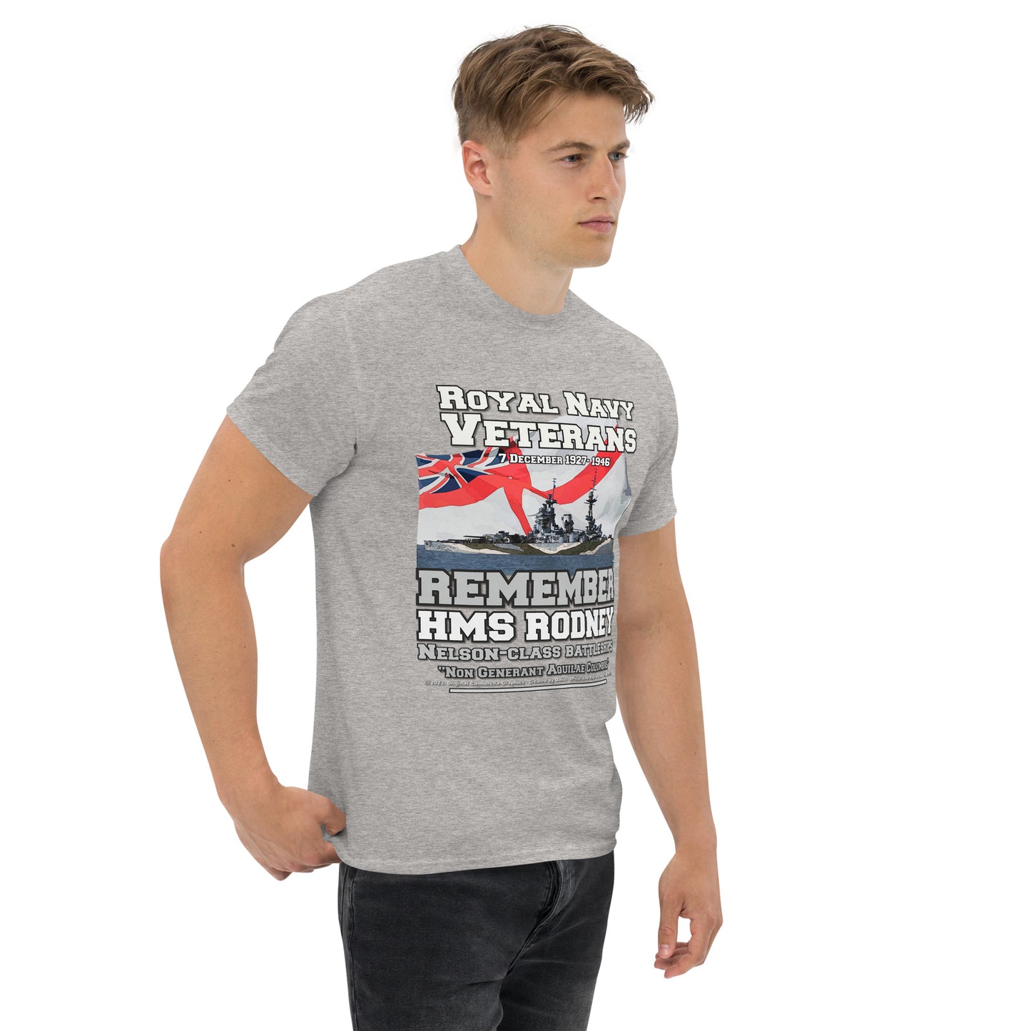 HMS RODNEY tee, HMS RODNEY Royal Navy Tee,HMS RODNEY Battleship Unisex T-Shirt, HMS RODNEY T-Shirt, comancha,