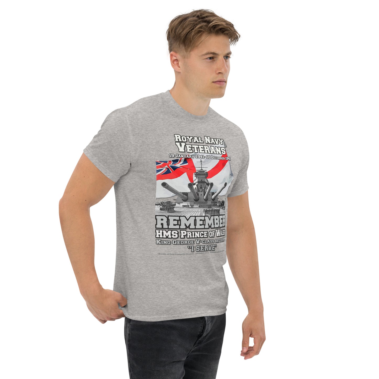 HMS PRINCE OF WALES Royal Navy Battleship T-Shirt, HMS PRINCE OF WALES T-Shirt, HMS PRINCE OF WALES veterans tee, HMS PRINCE OF WALES royal navy tee, comancha tees,