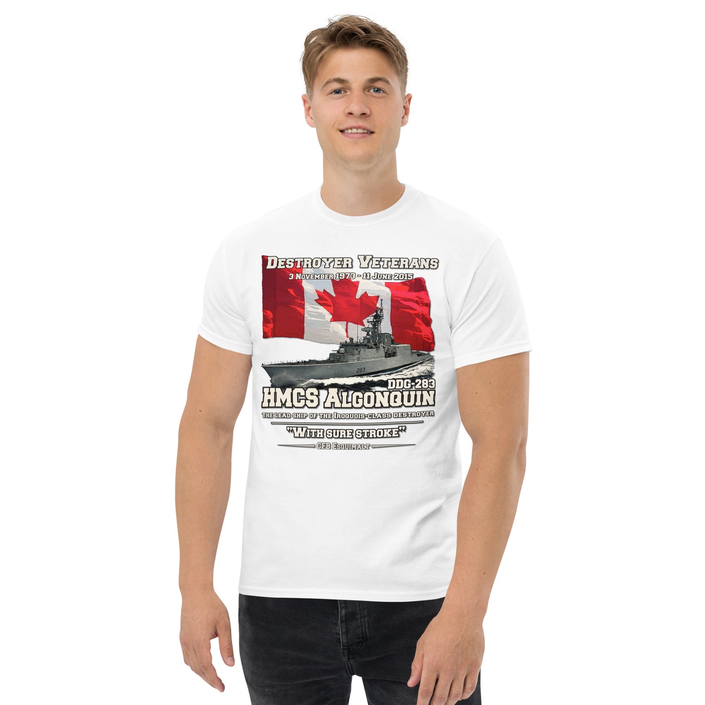 HMCS Algonquin DDG-283 Tee, Canadian Destroyer Veterans tee, Comancha Design,HMCS Algonquin tee, Destroyer Veterans,