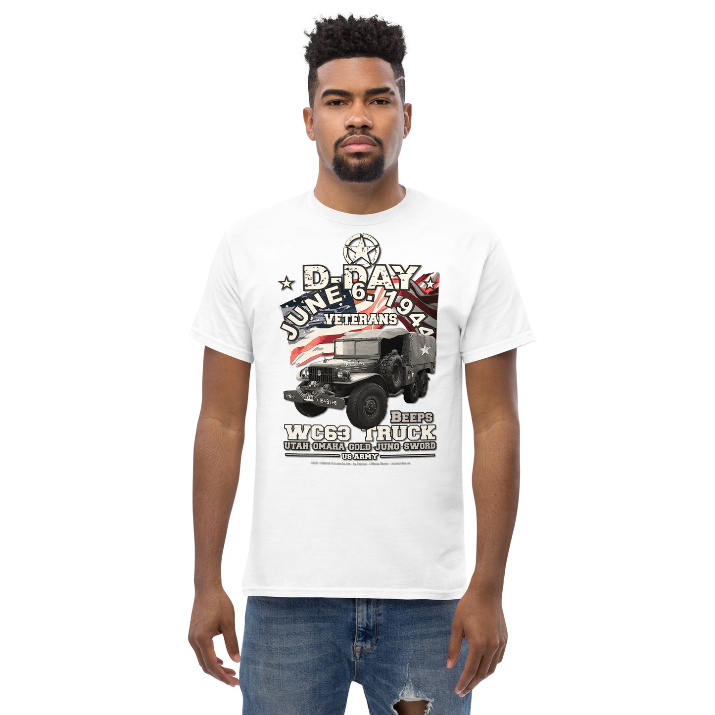 D-DAY WC63 Beeps Truck Veterans t-shirt
