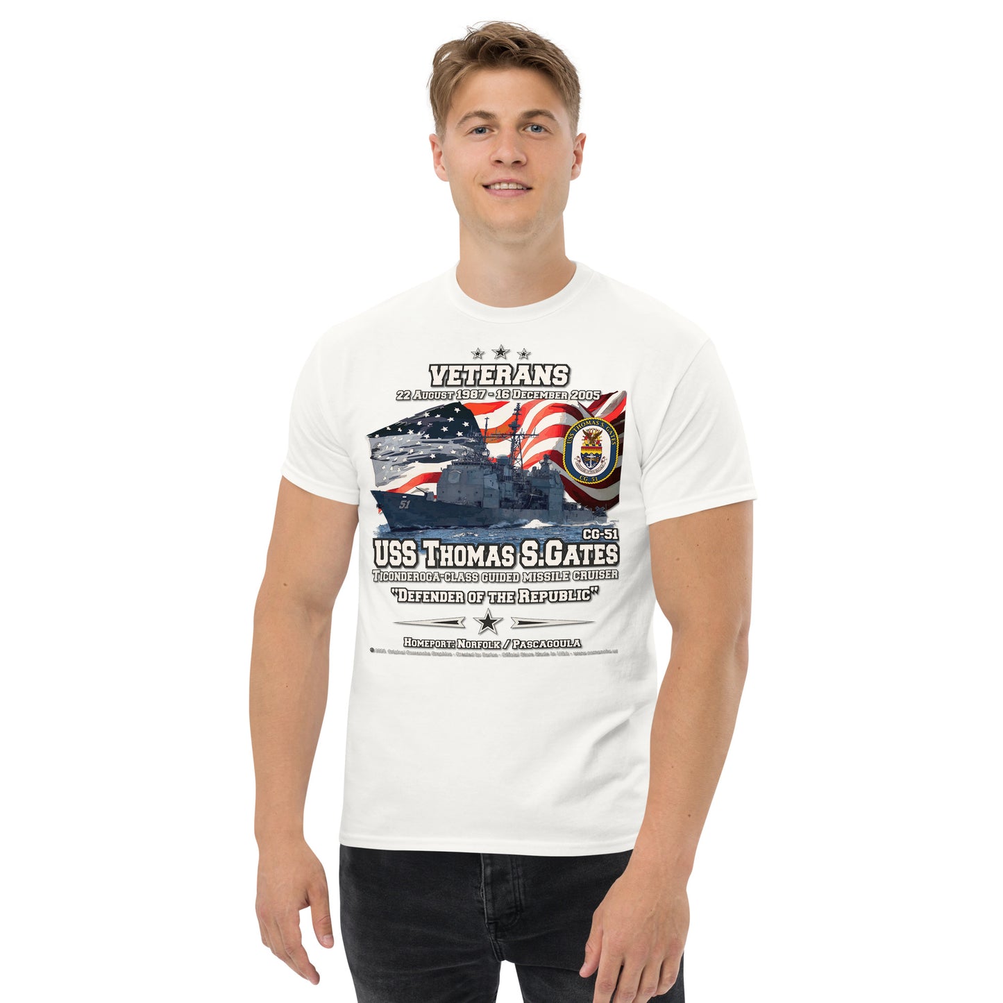 USS THOMAS GATES CG-51 Missile Cruiser t-shirt