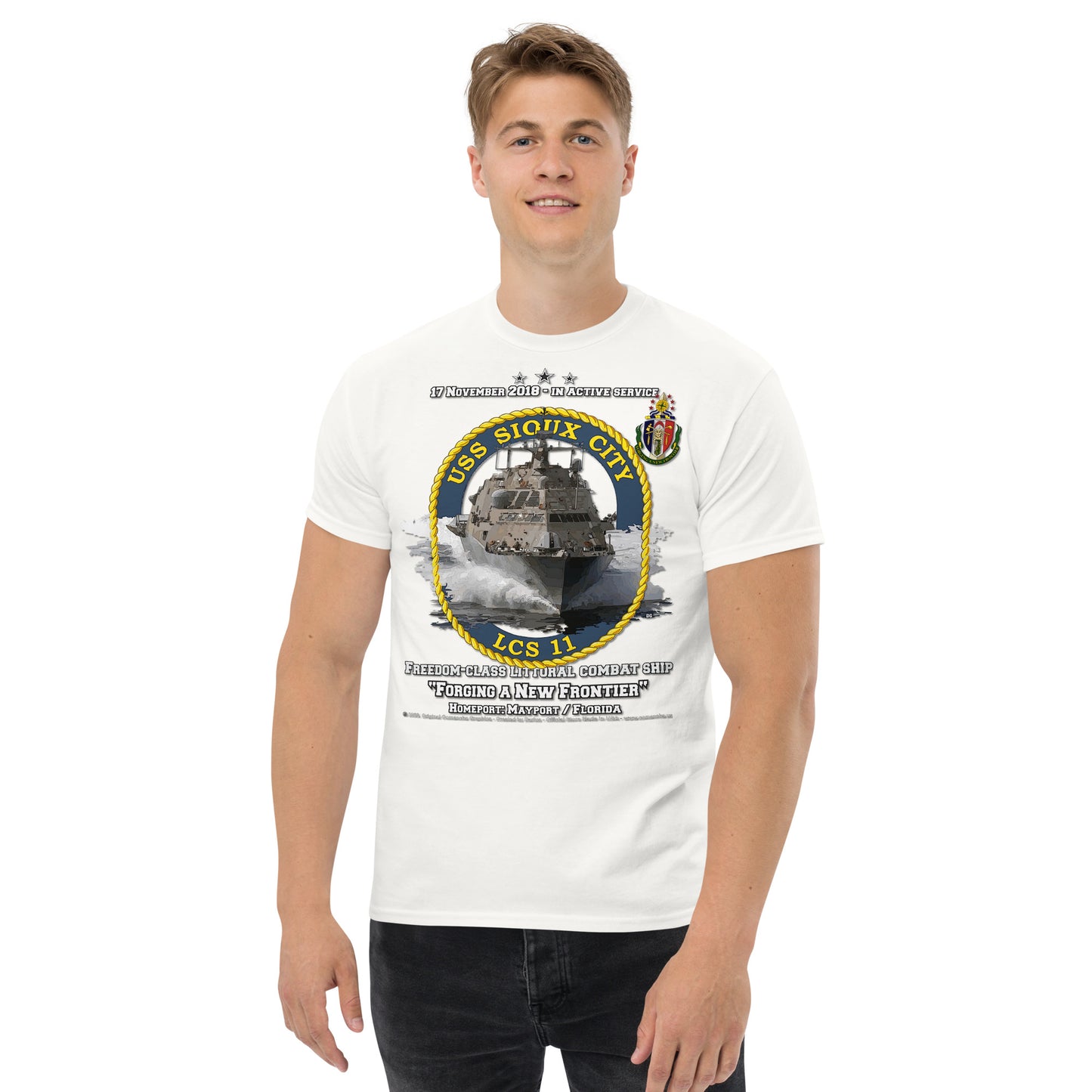 USS SIOUX CITY LCS-11 Littoral Combat Ship Veterans t-shirt, Comancha Navy Design,
