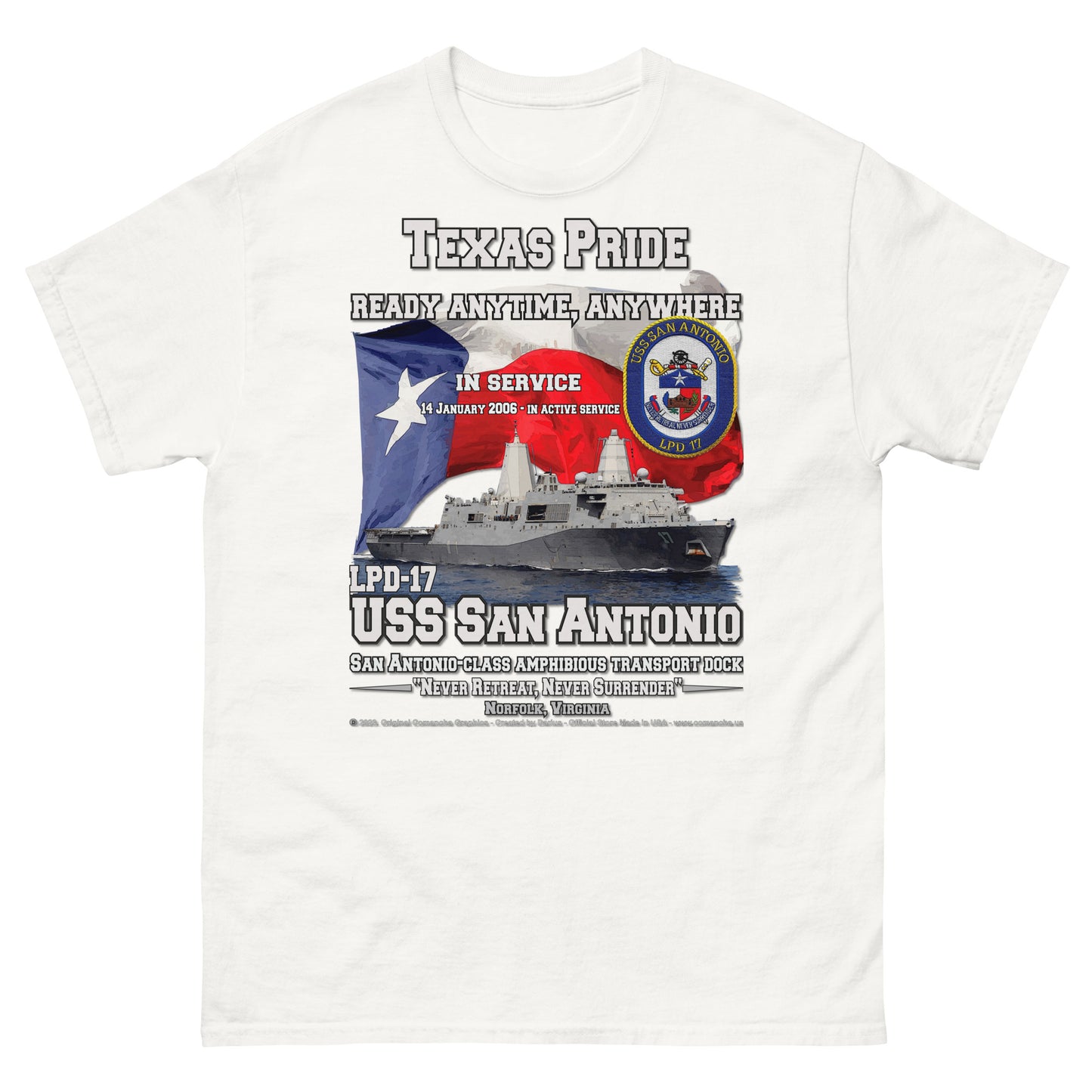 USS SAN ANTONIO LPD-17 Amphibious Transport Dock t-shirt