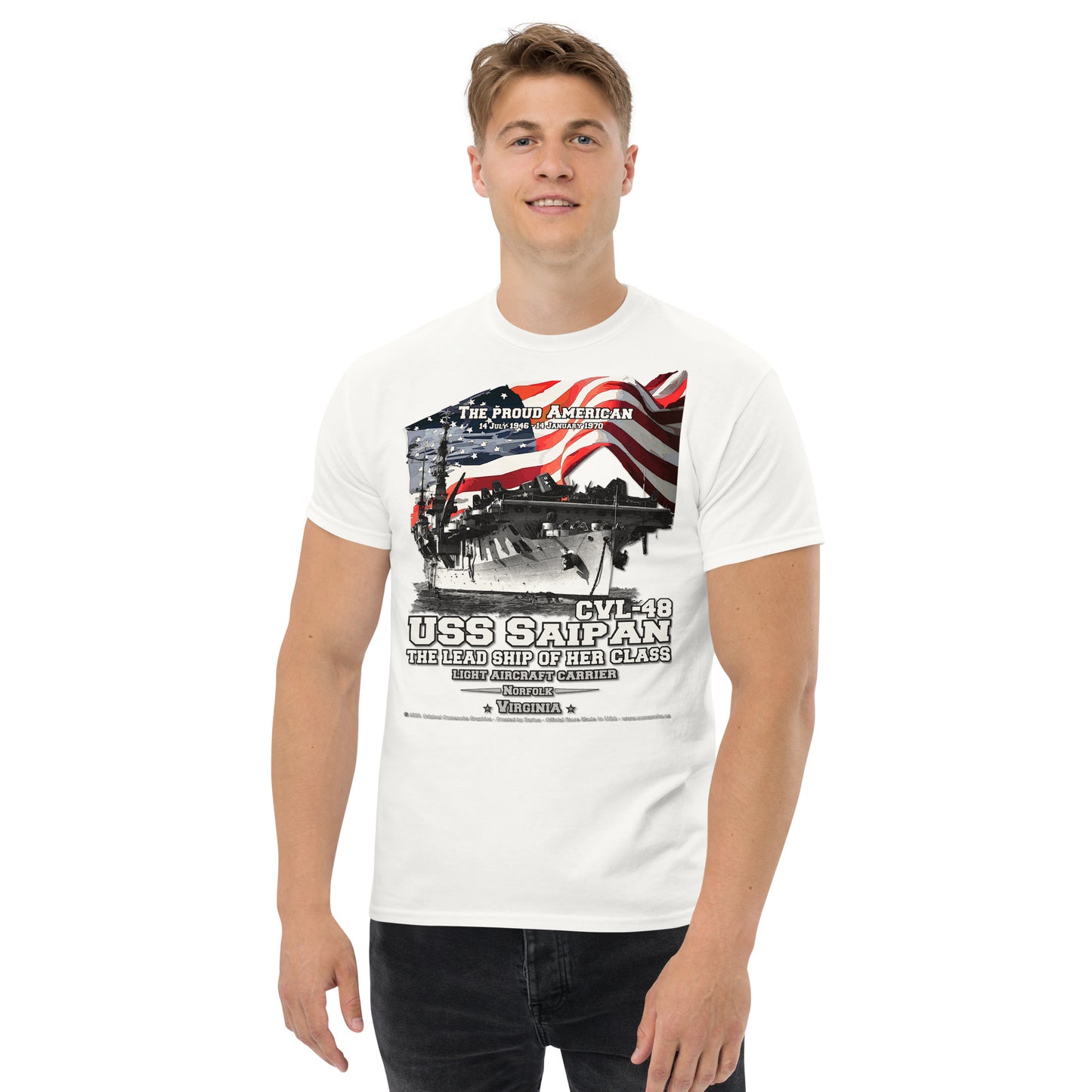 USS SAIPAN CVL-48 Light Aircraft Carrier Veterans classic t-shirt, Comancha.us T-shirts,