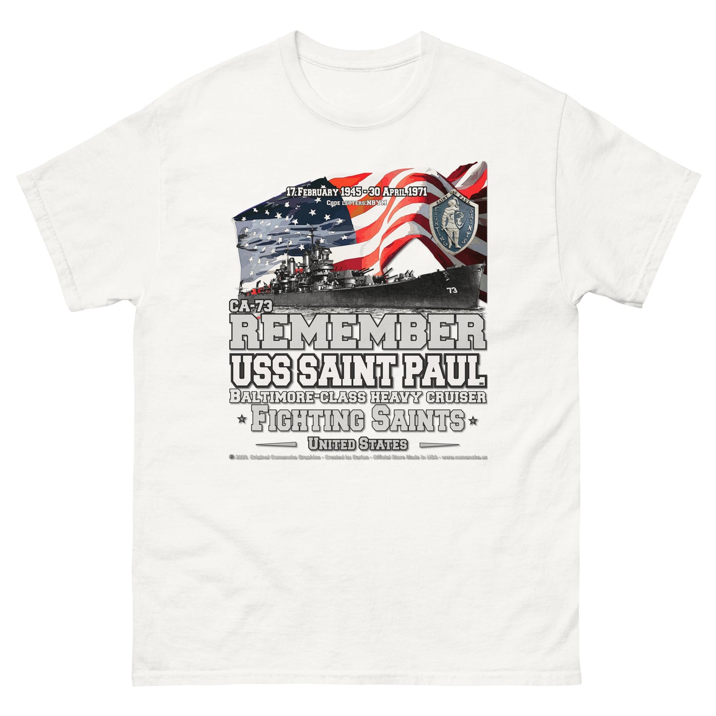 USS SAINT PAUL CA-73 Heavy Cruiser T-shirt