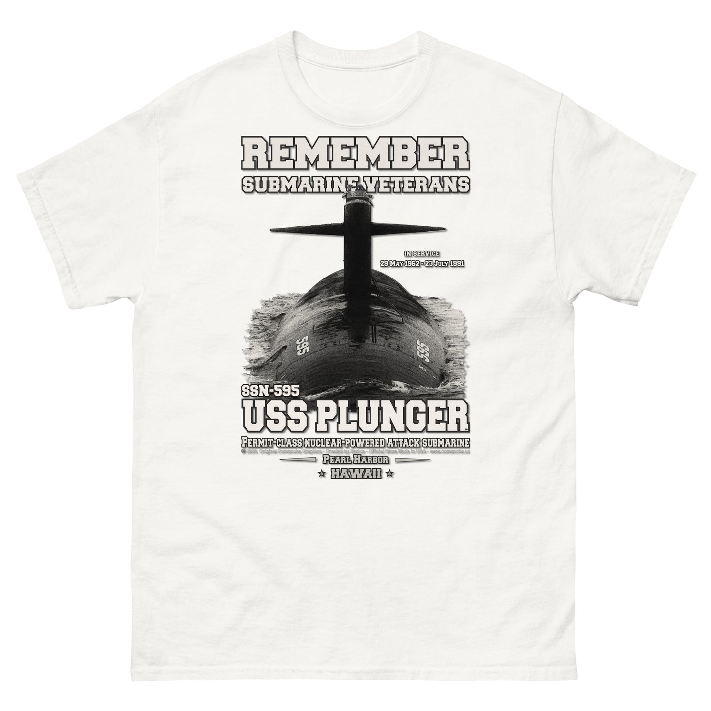 USS PLUNGER SSN-595 Submarine T-Shirt