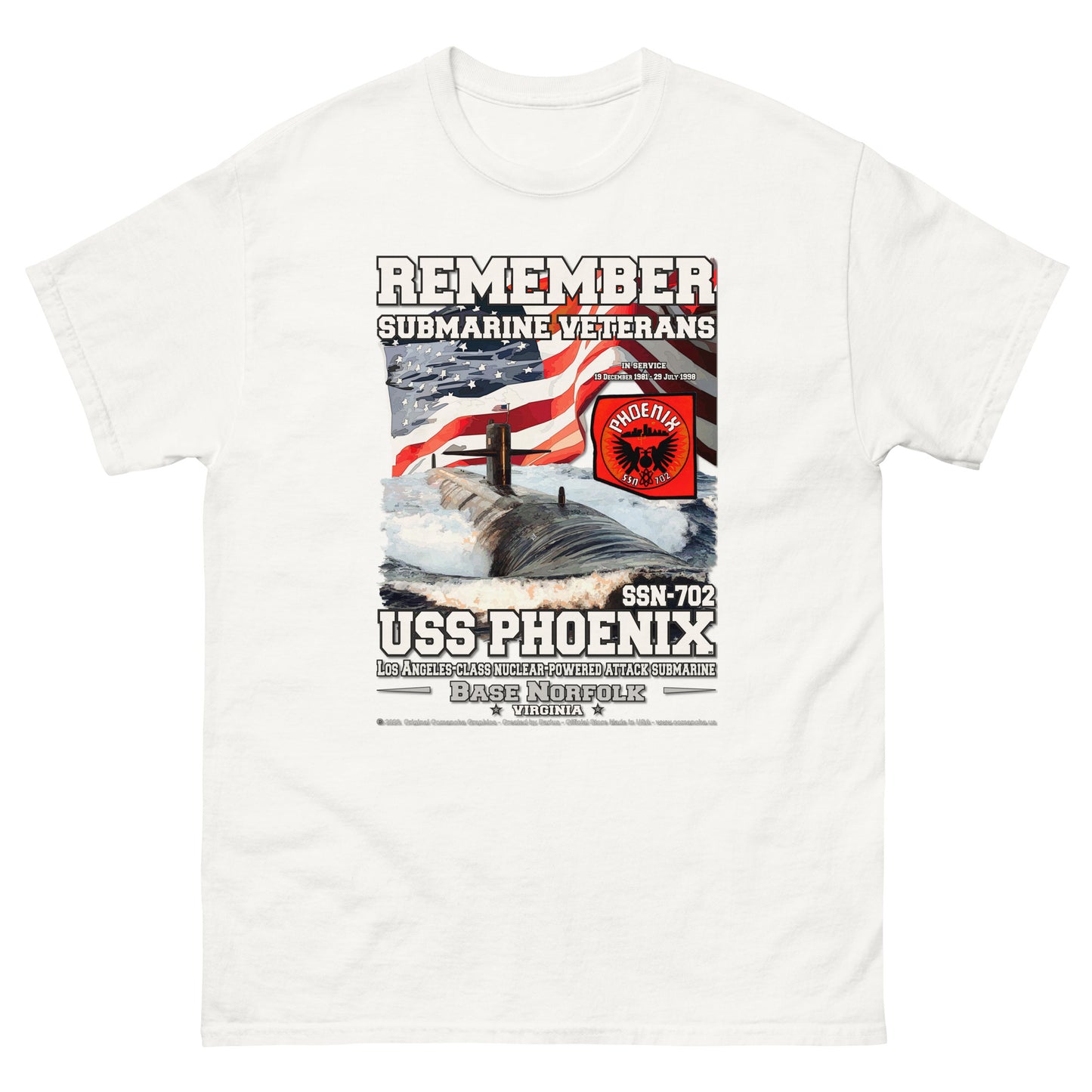 USS PHOENIX SSN-702 Submarine T-Shirt