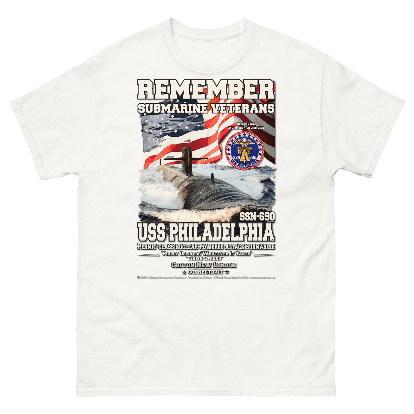 USS PHILADELPHIA SSN-690 Submarine T-Shirt