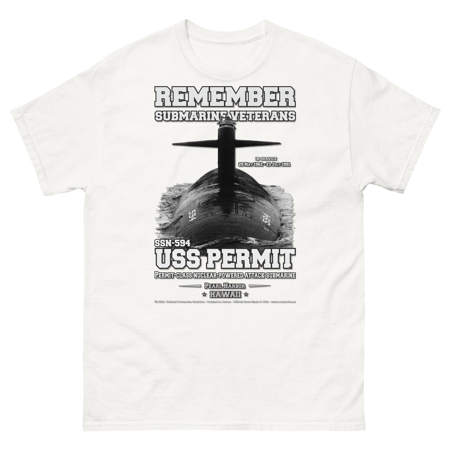 USS PERMIT SSN-594 Submarine T-Shirt