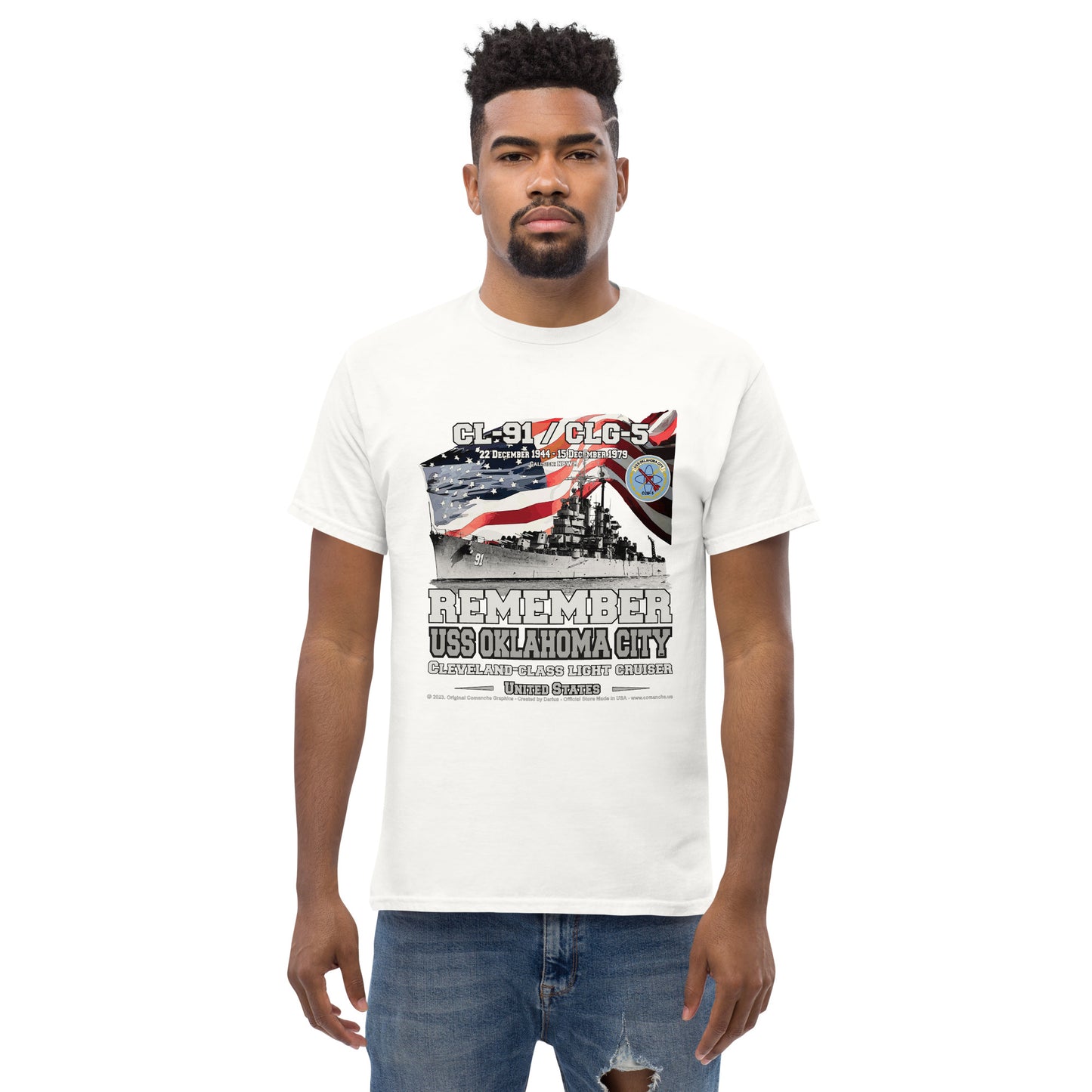 USS OKLAHOMA CITY CL-91 Light Cruiser veterans T-shirts,