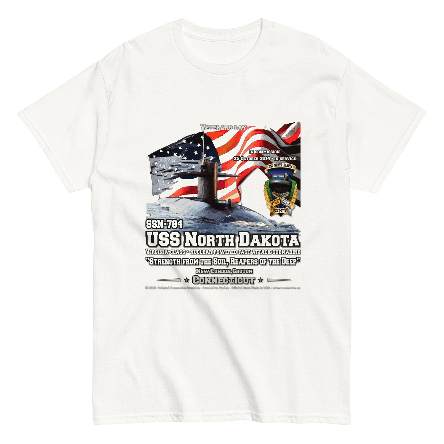 USS NORTH DAKOTA SSN-784 Submarine Veterans Day T-shirt, Comancha T-shirts,