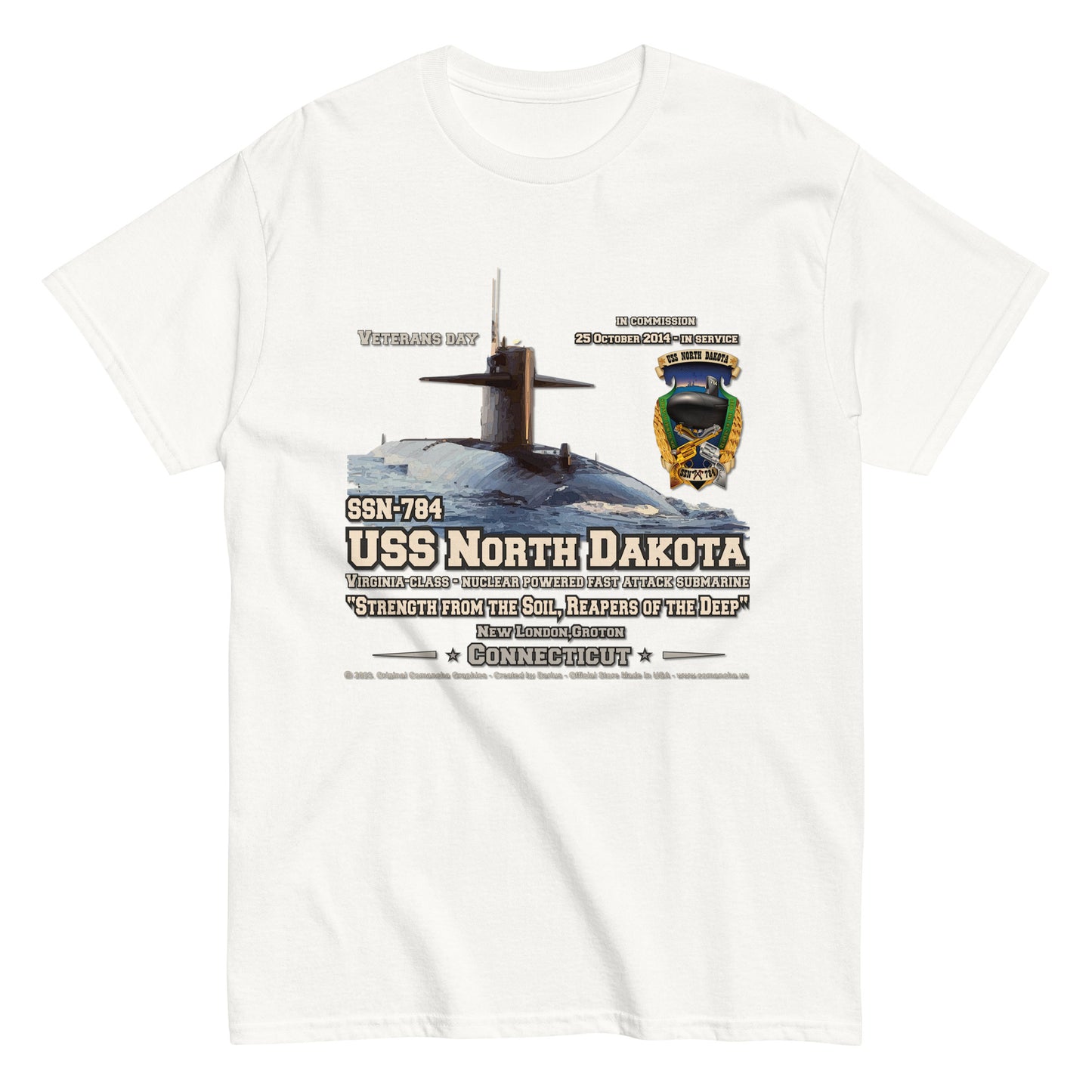 USS NORTH DAKOTA SSN-784 Submarine Veterans Day T-shirt, Comancha,