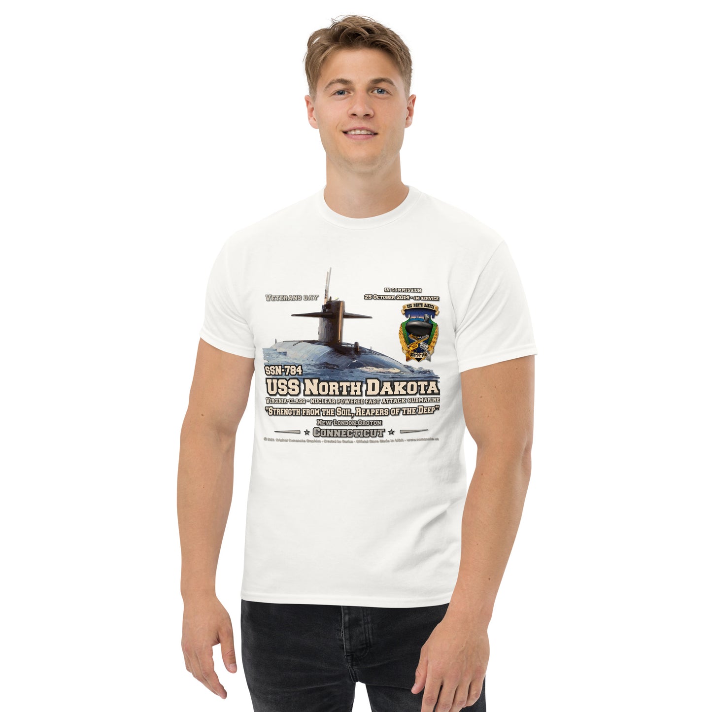 USS NORTH DAKOTA SSN-784 Submarine Veterans Day T-shirt