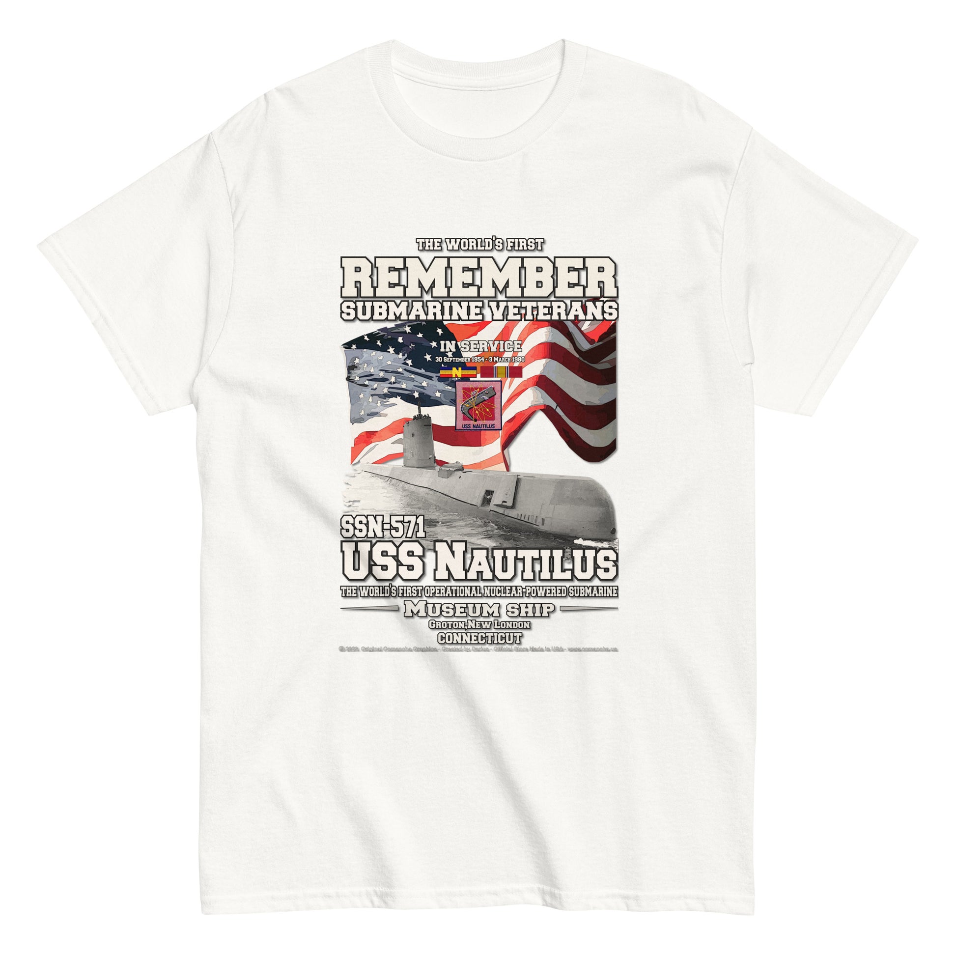 USS NAUTILUS SSN-571 Submarine Veterans t-shirt, Comancha T-shirts