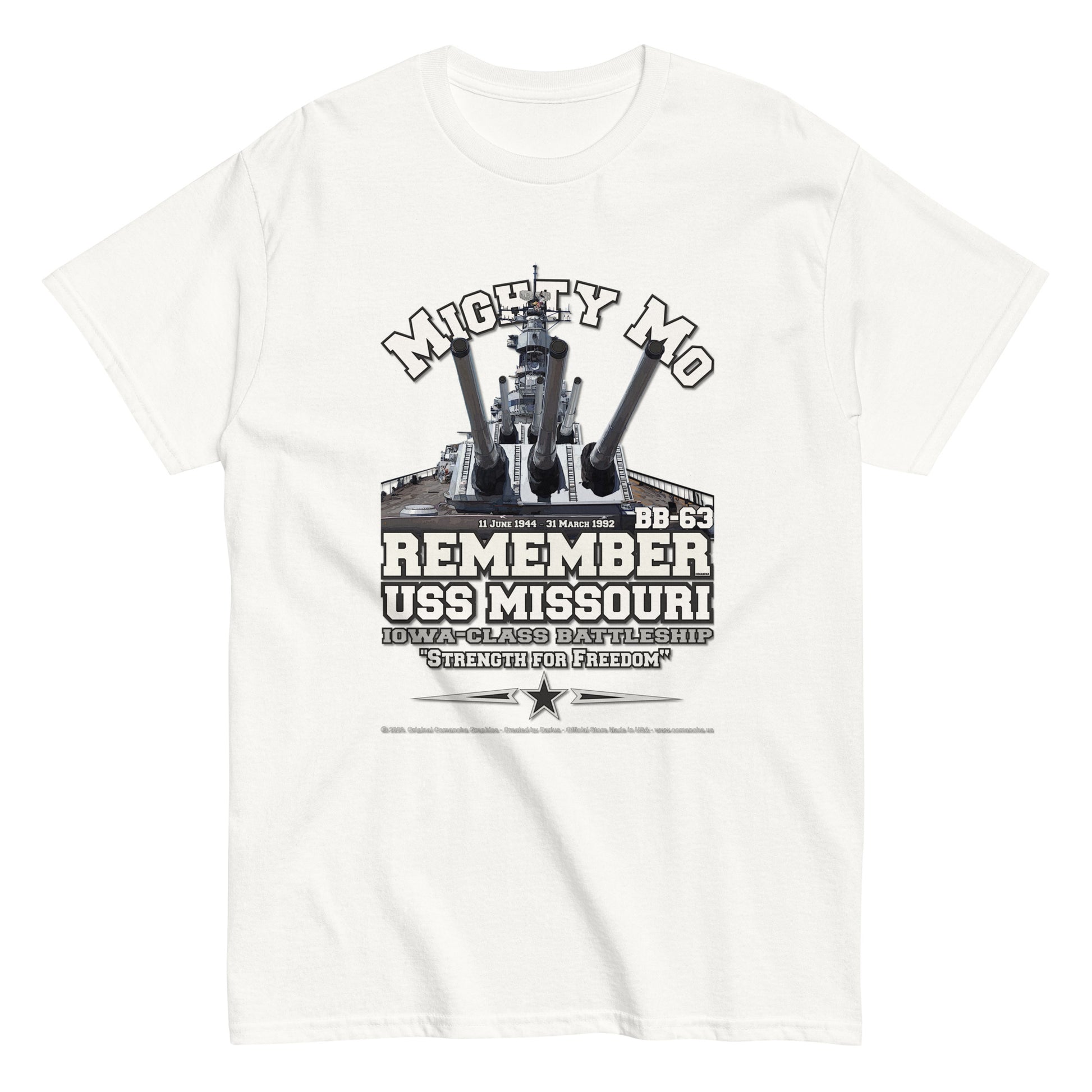 USS MISSOURI BB-63 Battleship T-Shirt, Comancha Store T-shirt,