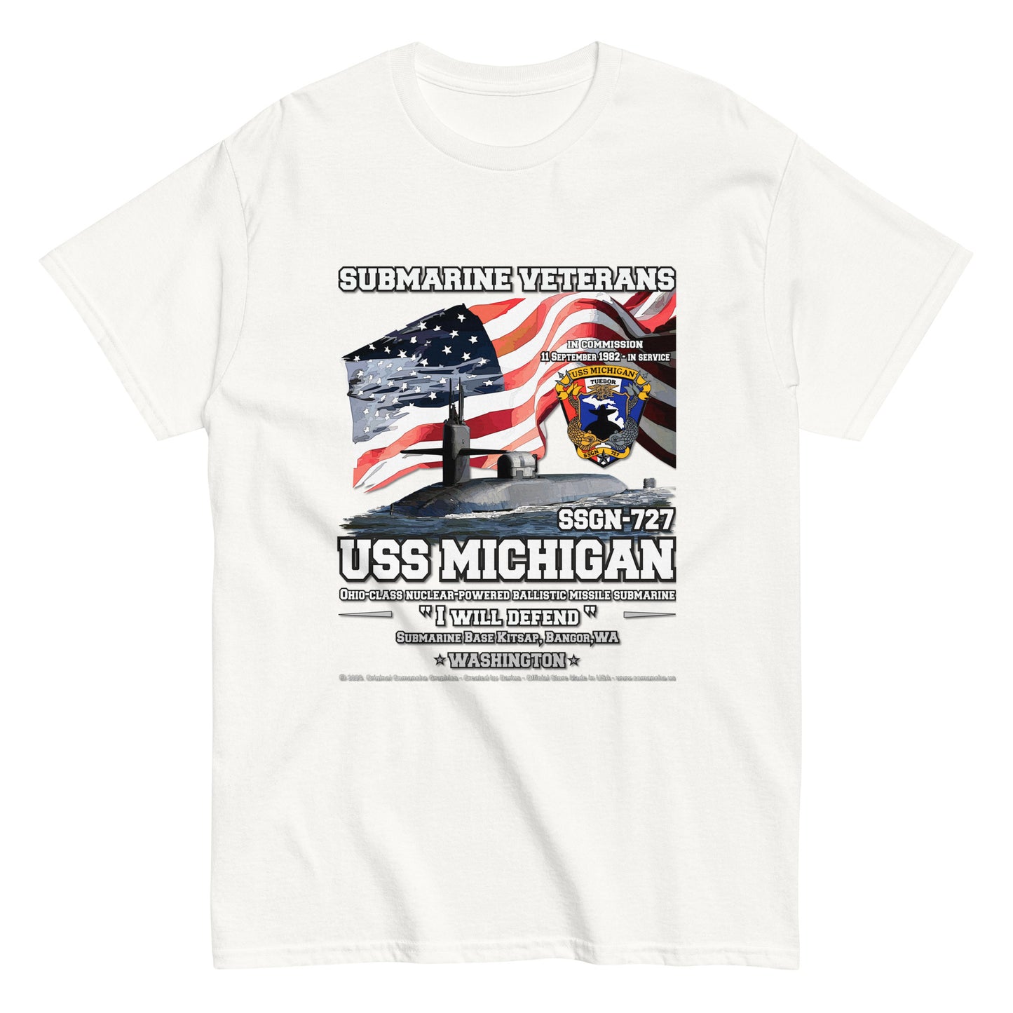 USS MICHIGAN SSGN-727 Submarine Sailors Classic T-shirt, Navy T-shirts Comancha,