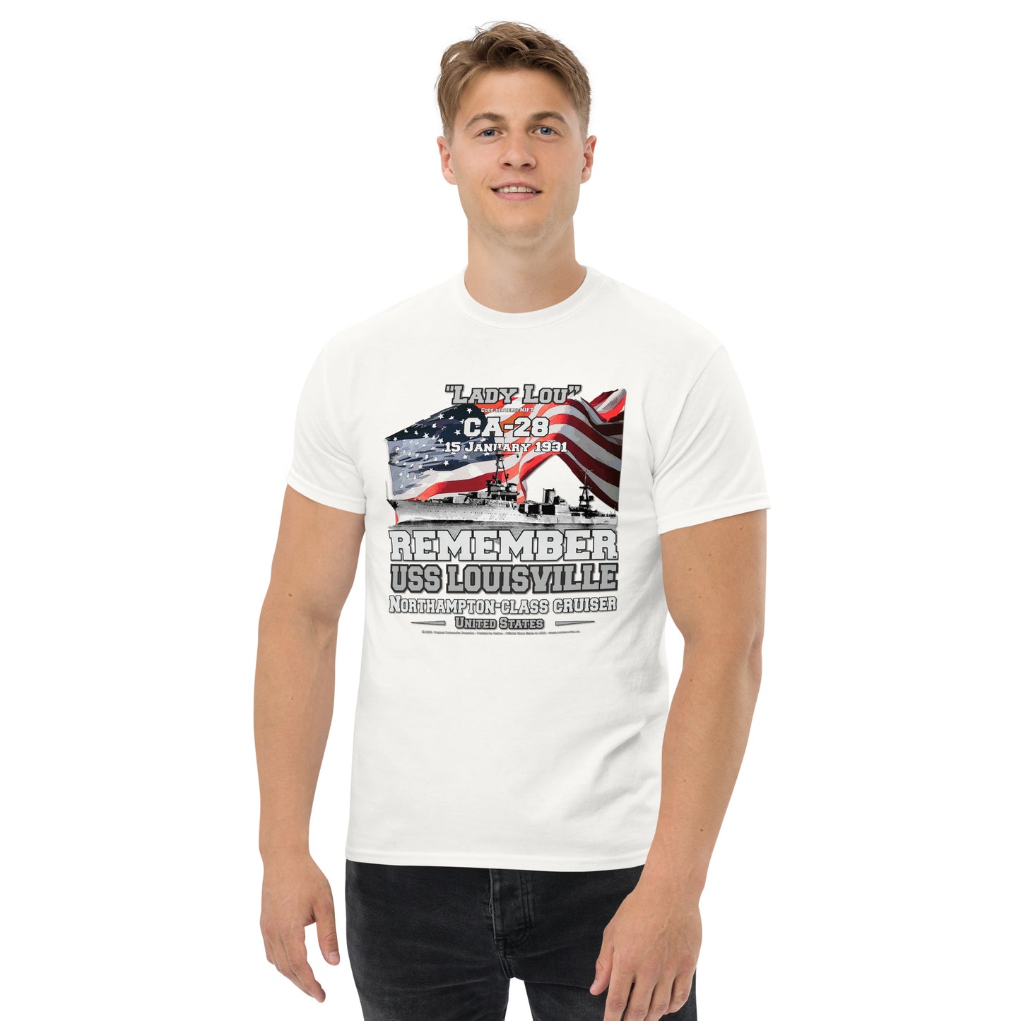 USS LOUISVILLE CA-28 Cruiser T-Shirt