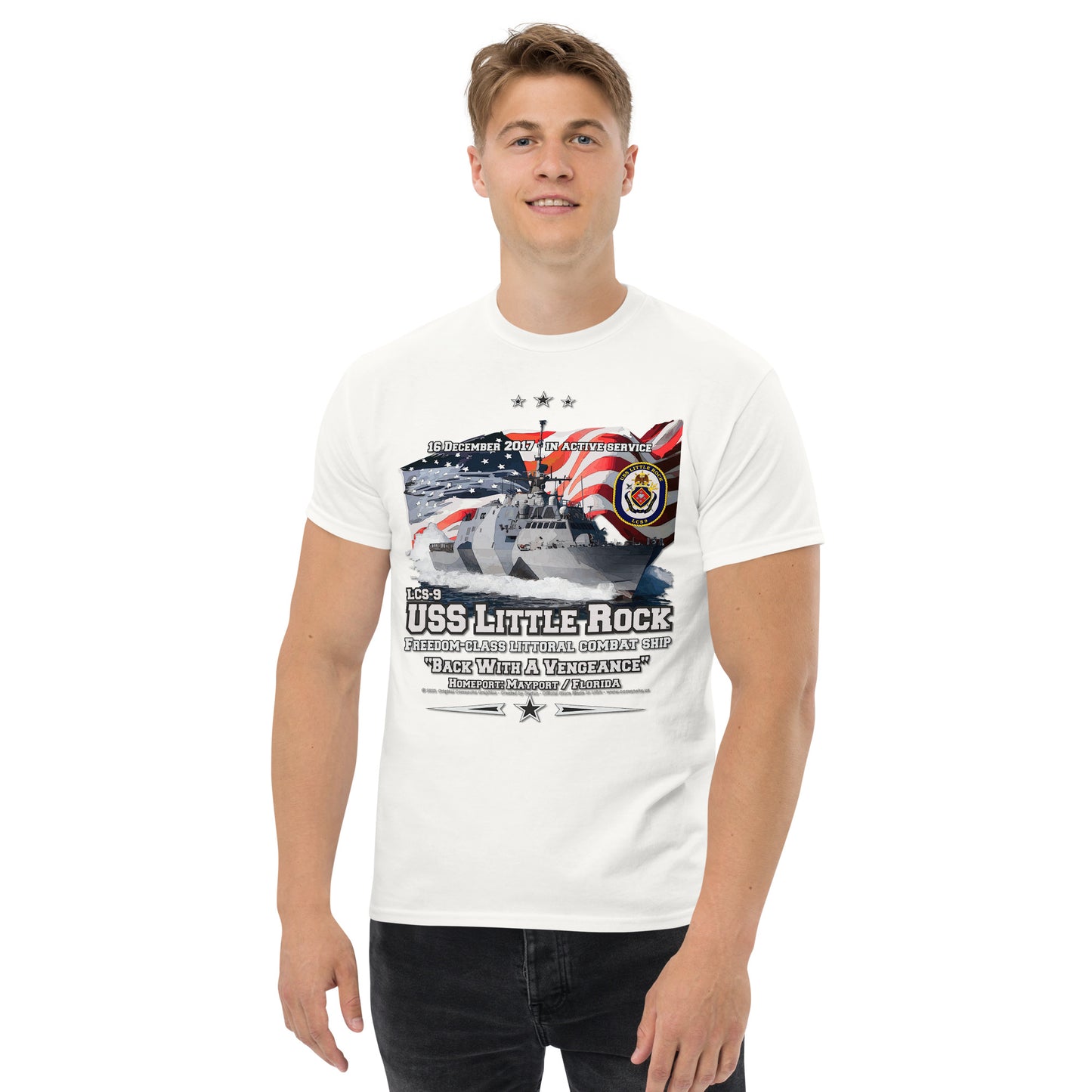 USS LITTLE ROCK LCS-9 Littoral Combat Ship T-Shirt