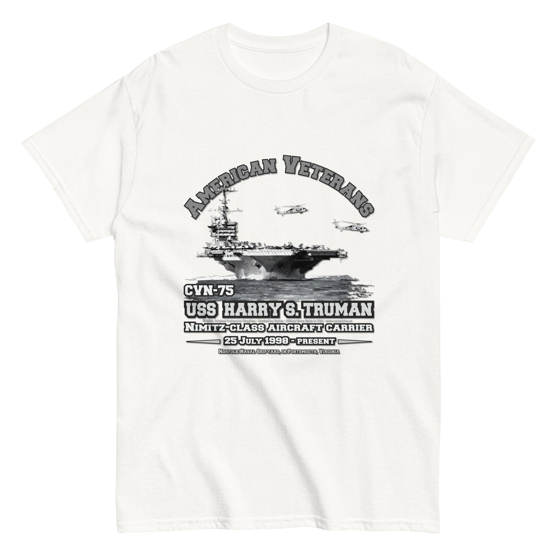 USS HARRY TRUMAN CVN-75 Aircraft Carrier Veterans Classic T-shirt, Comancha.us, USS HARRY TRUMAN CVN-75 t-shirt, Aircraft Carrier t-shirt, Veterans Classic T-shirt, Comancha.us, Navy T-Shirt,Navy ship tee,
