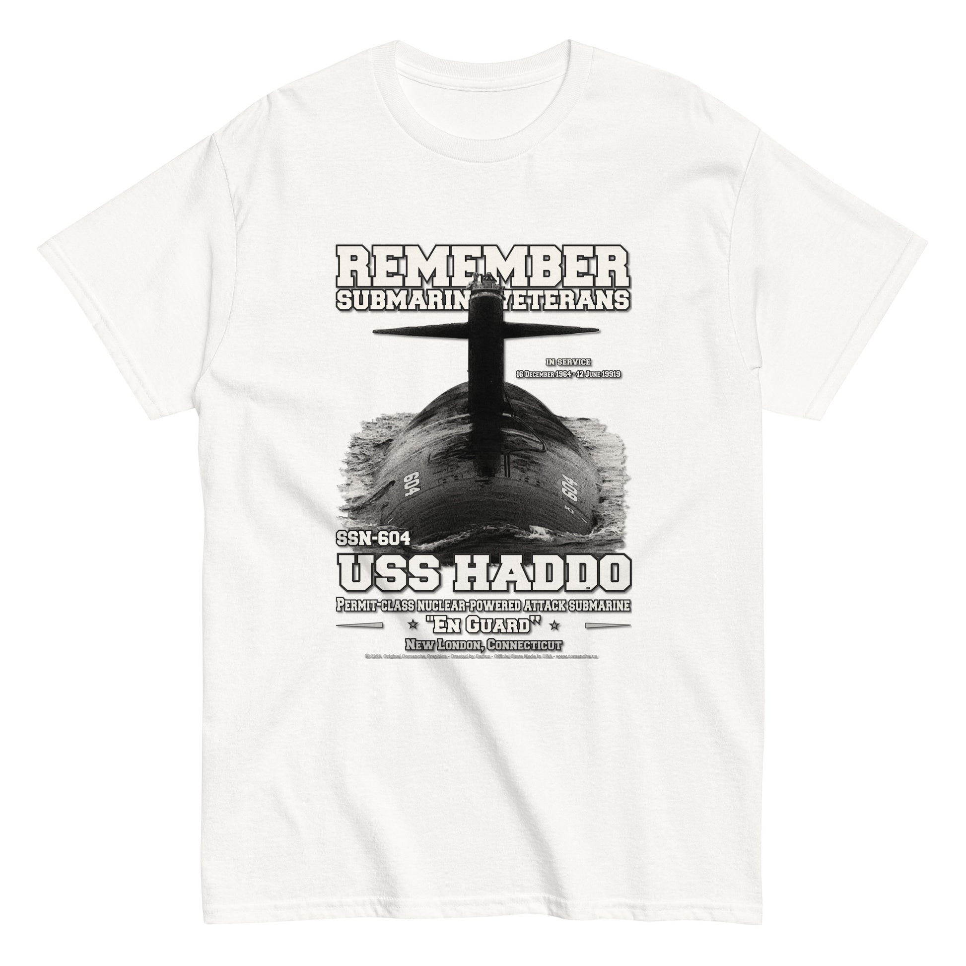 USS HADDO SSN-604 tee, Submarine Veterans Classic T-shirt, Comancha T-shirts Store,