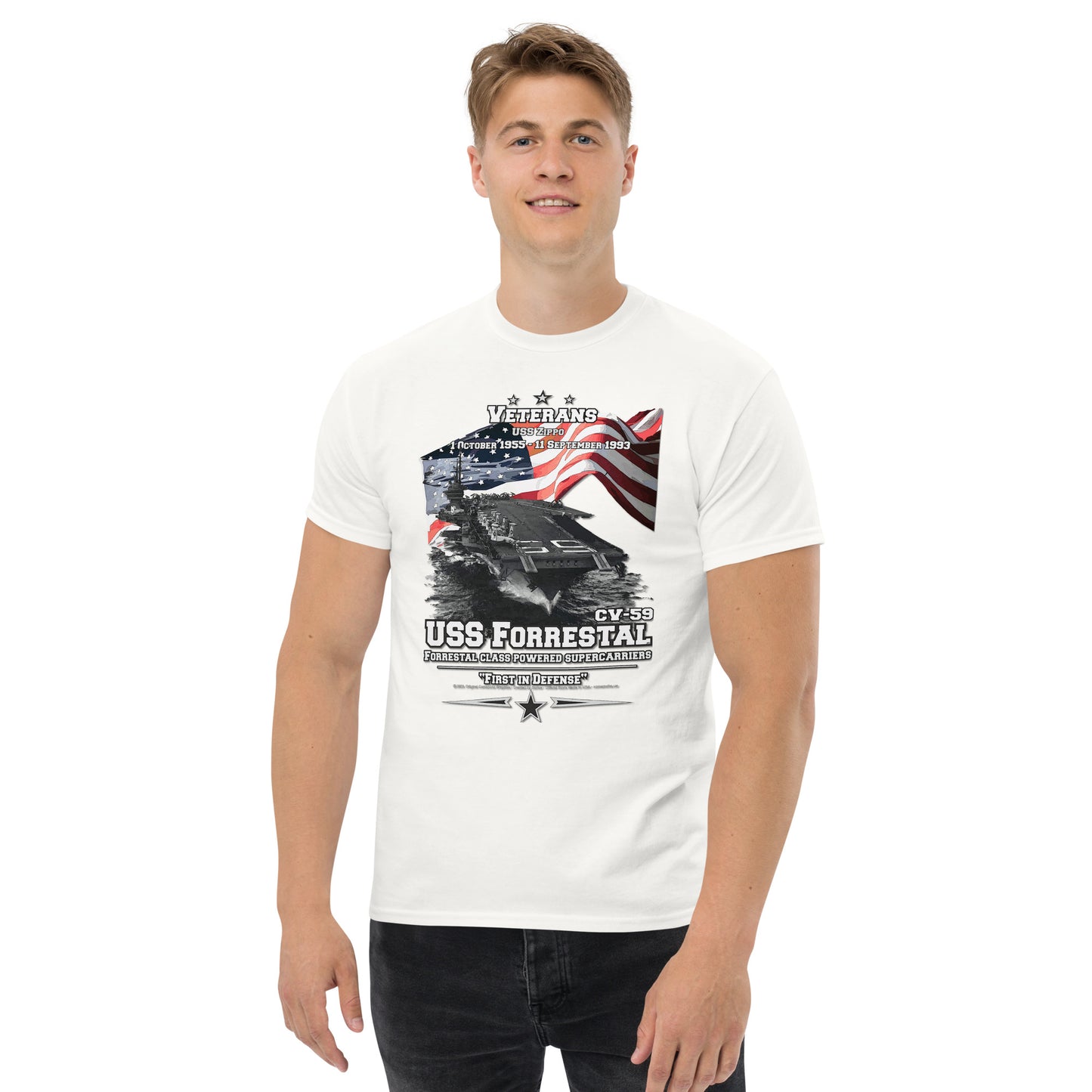 USS FORRESTAL CV-59 Aircraft Carrier t-shirt