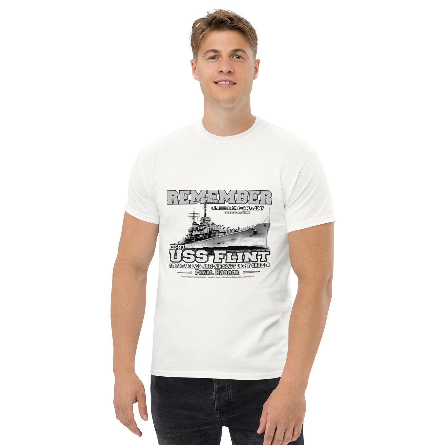 USS FLINT CL-97 Light Cruiser Veterans t-shirt