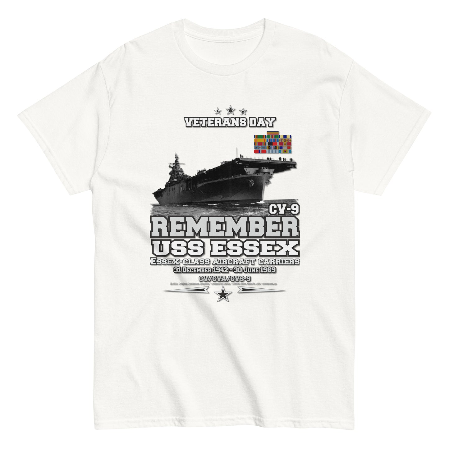 USS ESSEX CV-9 tee, USS ESSEX CV-9 navy veterans tee, USS ESSEX CV-9 veterans tee,USS ESSEX CV-9 Aircraft Carrier Veterans Classic Tee, USS ESSEX Navy Vetrans,