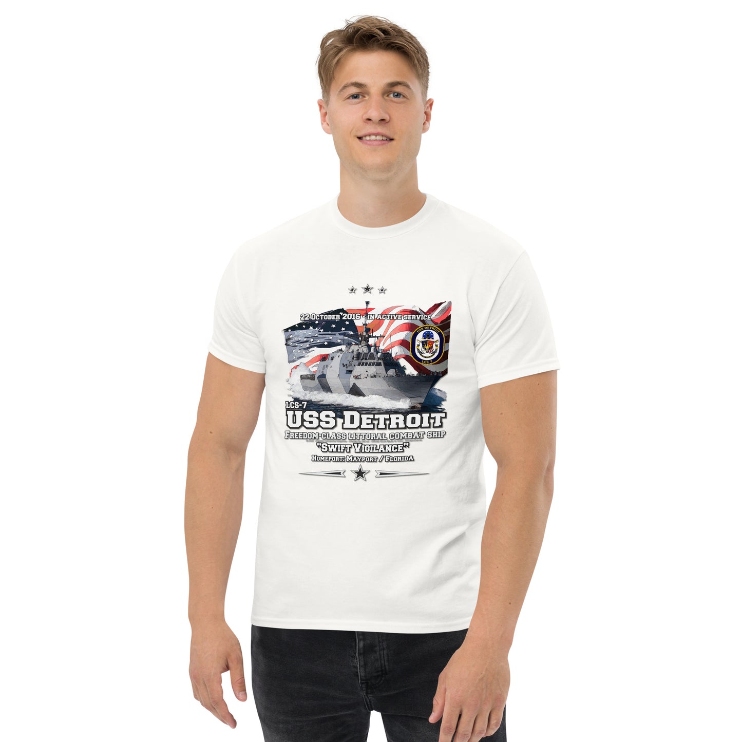 USS DETROIT LCS-7 Littoral Combat Ship T-shirt