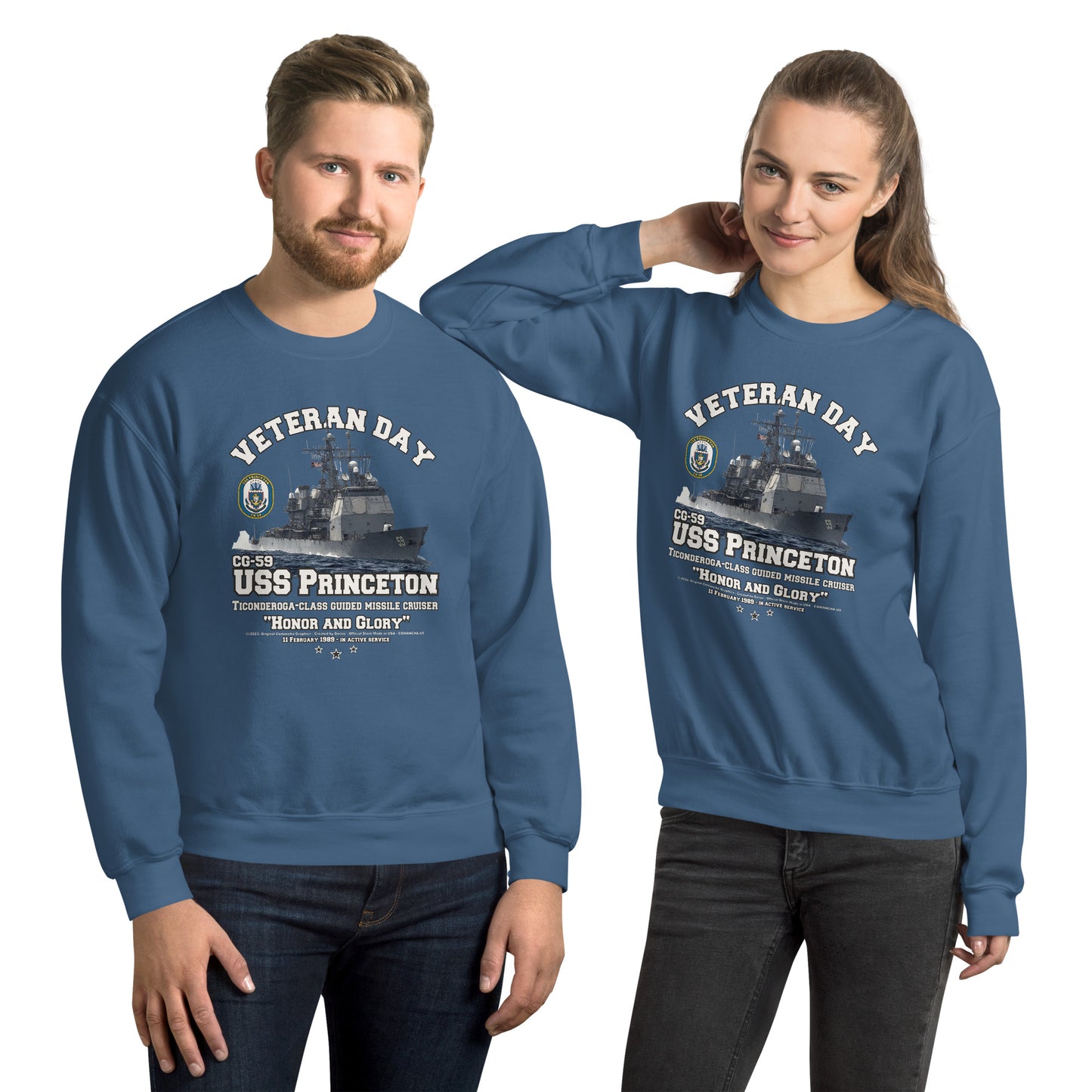 USS PRINCETON CG-59 US Navy Cruiser , USS Princeton cruiser,comancha graphics shop,Sweatshirt,