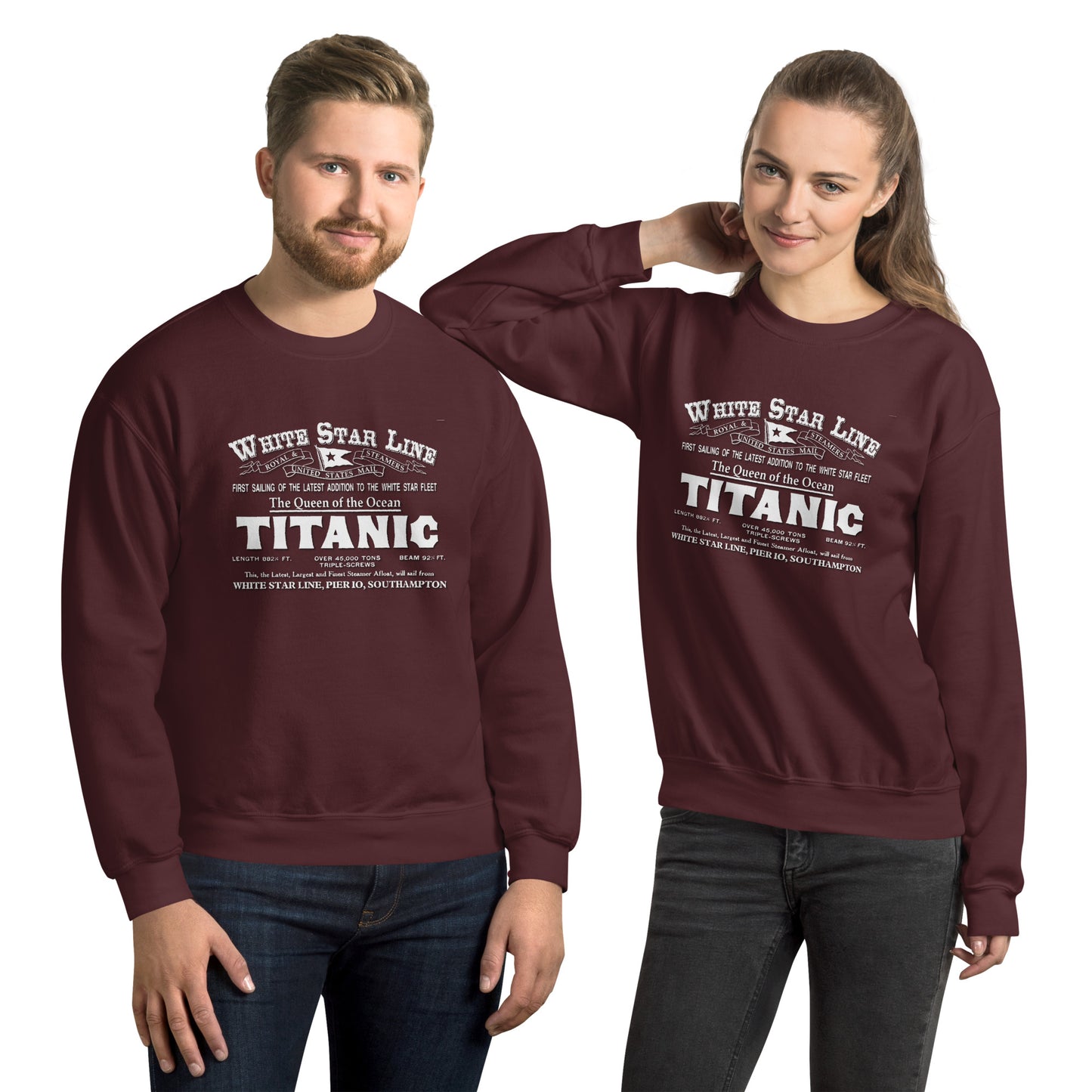 WHITE STAR -Titanic Unisex Sweatshirt, Comancha Swatshirt,