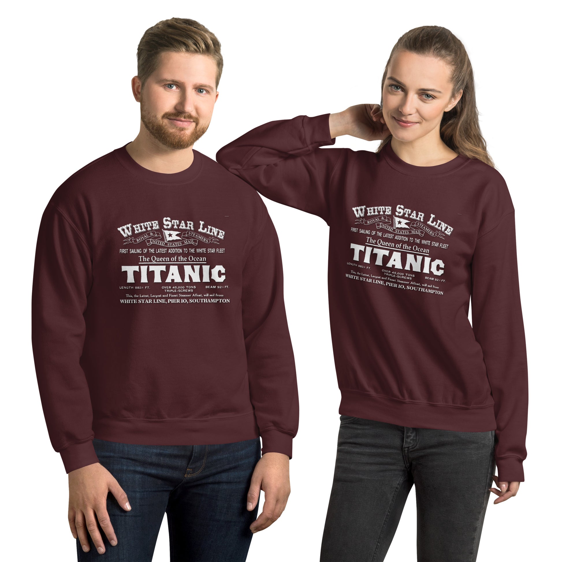 WHITE STAR -Titanic Unisex Sweatshirt, Comancha Swatshirt,