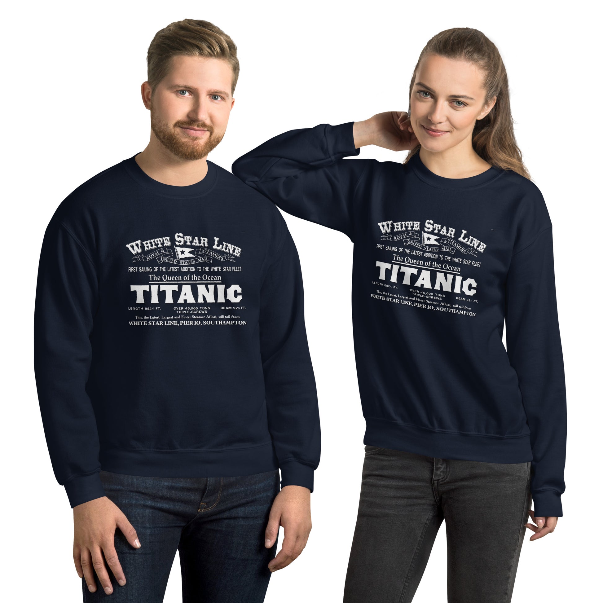 WHITE STAR -Titanic Unisex Sweatshirt, Comancha Swatshirt,