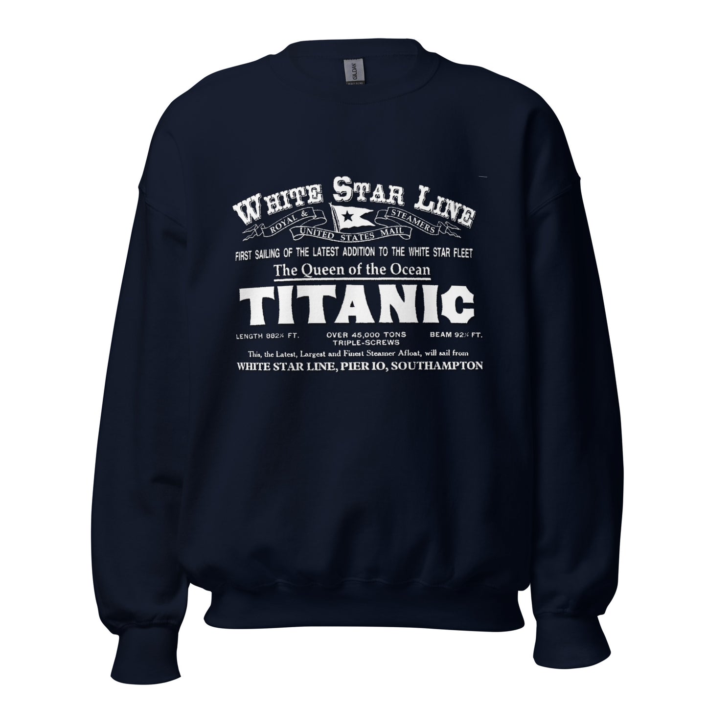 WHITE STAR -Titanic Unisex Sweatshirt, Comancha Swatshirt,