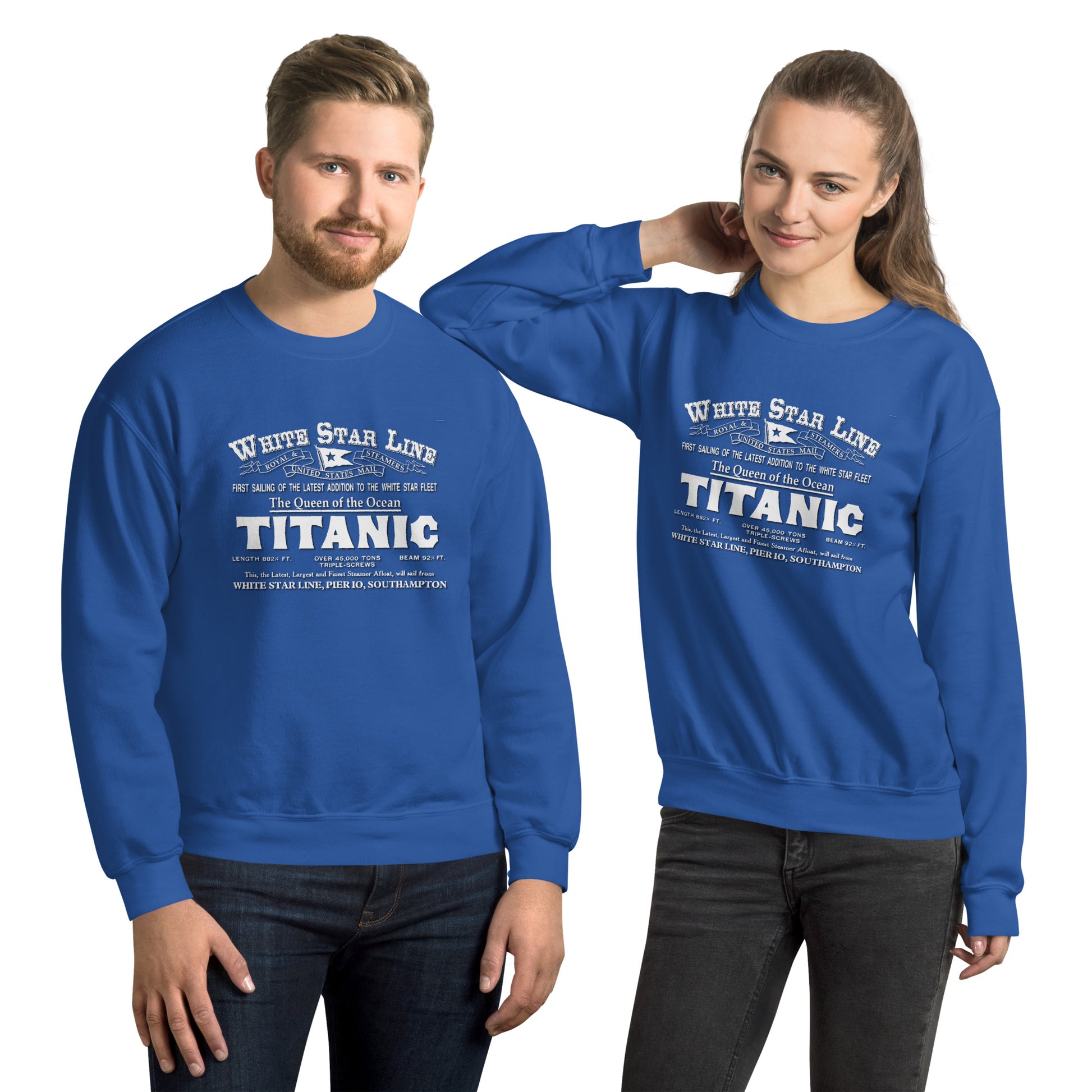 WHITE STAR -Titanic Unisex Sweatshirt, Comancha Swatshirt,