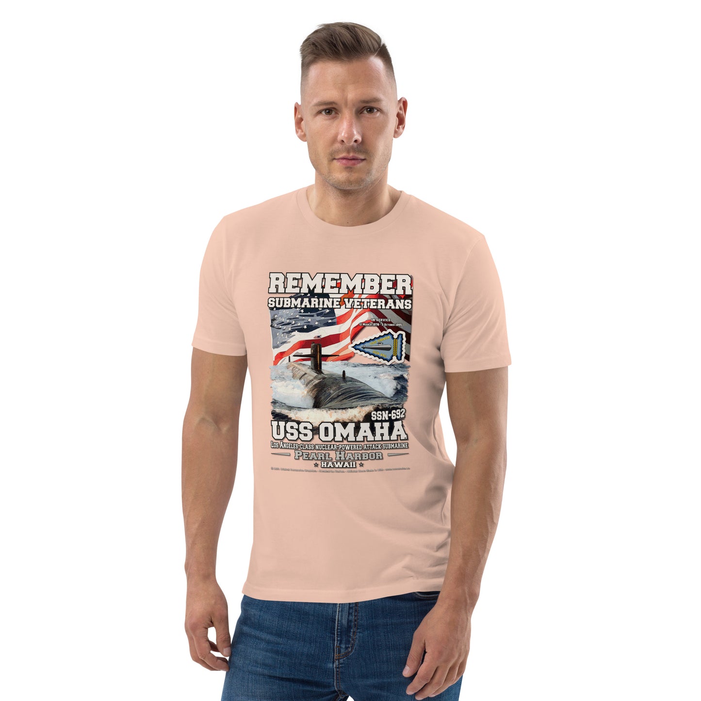 USS OMAHA SSN-692 Submarine Veterans organic cotton t-shirt, Comancha T-shirts,