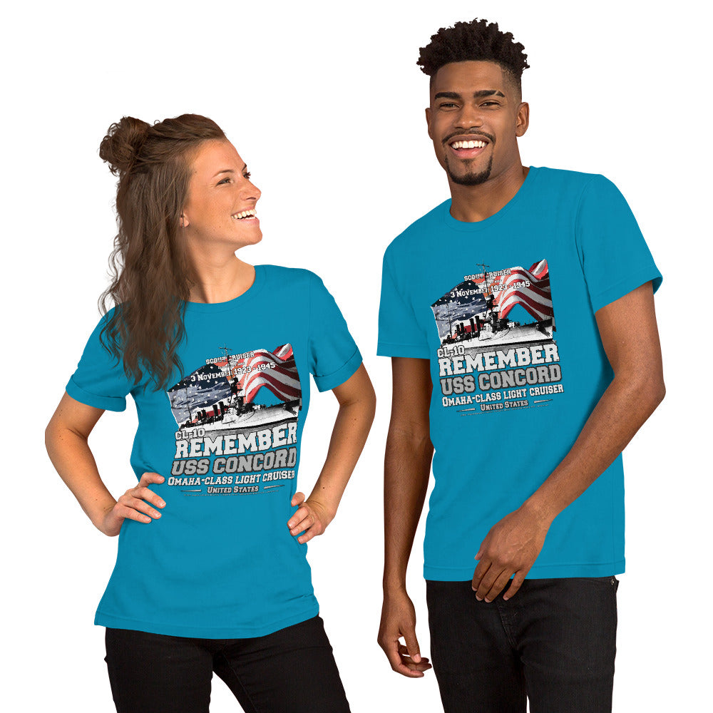 USS CONCORD t-shirt,USS CONCORD CL-10 t-shirt, US Light Cruiser Veterans T-Shirt, Comancha T-shirt,