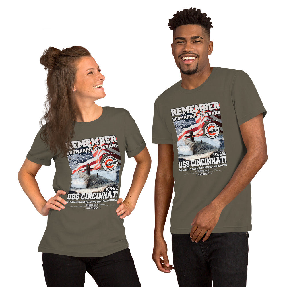 USS CINCINNATI SSN-693 T-shirt, USS CINCINNATI T-shirt, USS SSN-693 Submarine Veterans T-shirts, Comancha T-shirts,