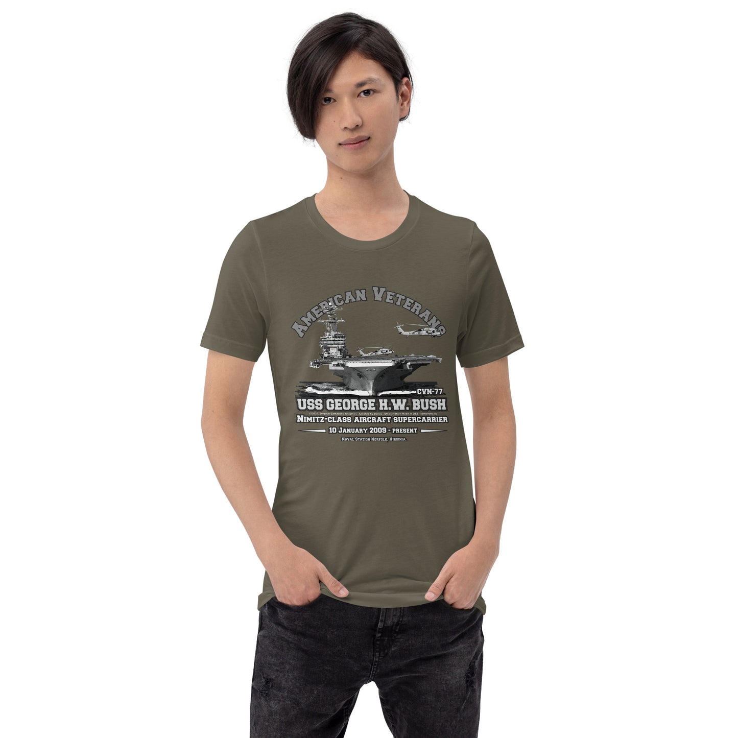USS GEORGE BUSH t-shirt,USS GEORGE BUSH CVN-77 t-shirt,Aircraft Carrier Veterans Unisex t-shirt, Navy Veterans T-shirts,