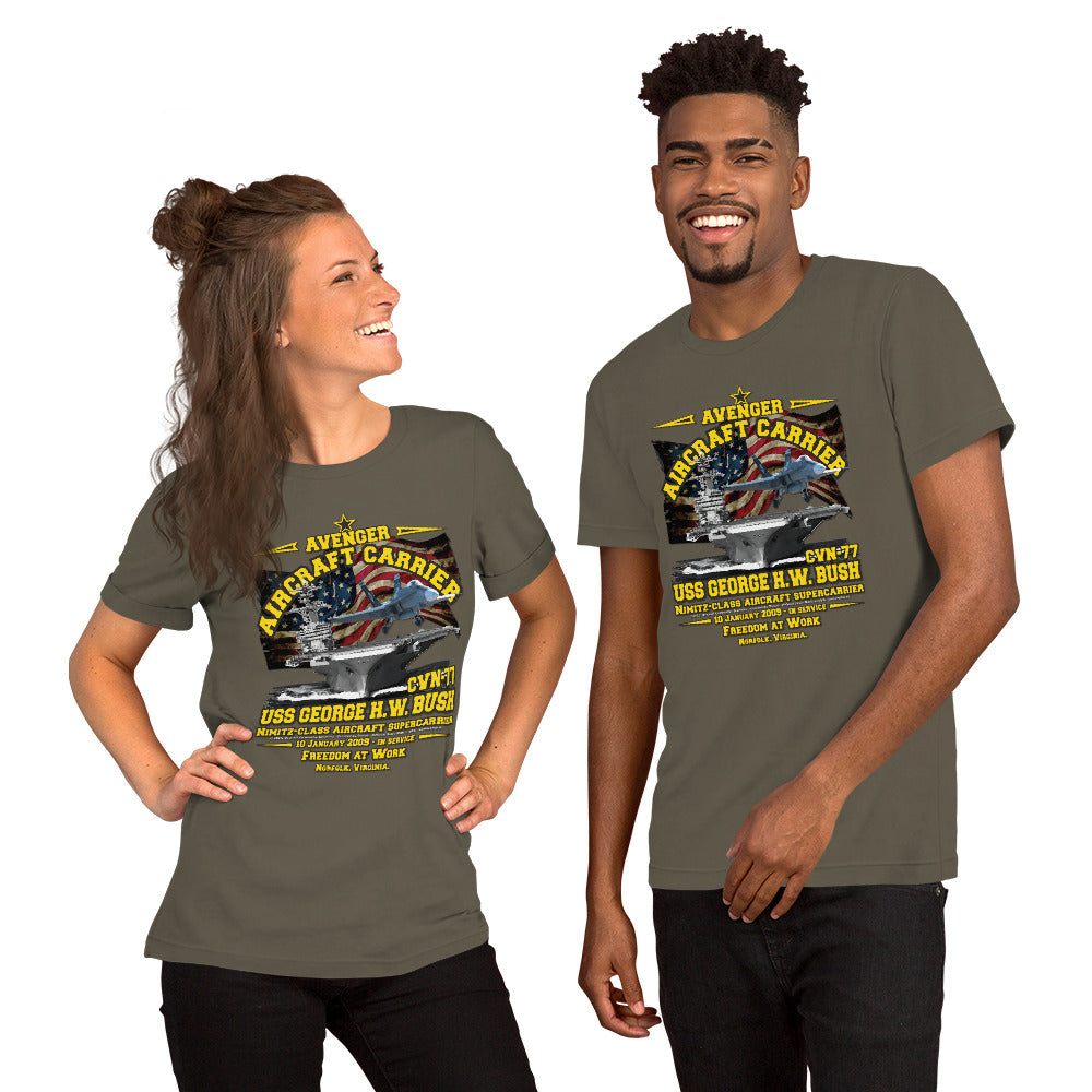 USS GEORGE BUSH t-shirt,USS GEORGE BUSH CVN-77 t-shirt,Aircraft Carrier Veterans Unisex t-shirt, Navy Veterans T-shirts,