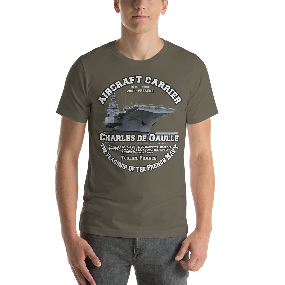 CHARLES DE GAULLE Ship t-shirt, French aircraft carrier T-SHIRT,CHARLES DE GAULLE Aircraft carrier t-shirt, CHARLES DE GAULLE French Navy t-shirt,