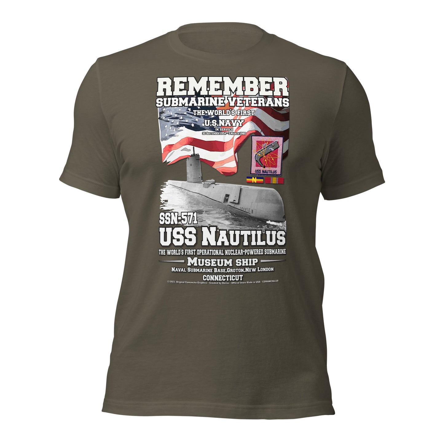 US Navy Submarine tee, USS NAUTILUS SSN-571 t-shirt, US Navy Submarine Veterans T-shirt, Navy Submarine tee, Comancha T-shirt Shop,