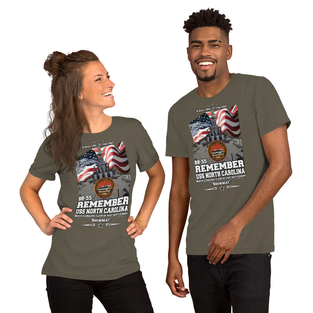 USS NORTH CAROLINA BB-55 t-shirt, US Navy Veterans T-shirt, US Navy Battleship T-shirt, USS NORTH CAROLINA Battleship T-shirt, Comancha Graphics,