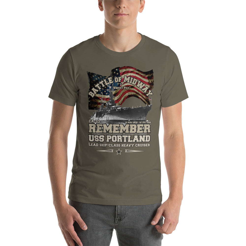 USS PORTLAND t-shirt, US Navy veterans T-shirt, US Navy Cruiser T-shirt, USS PORTLAND CA-33 T-shirt, Comancha,Tees,Midway veterans tee,