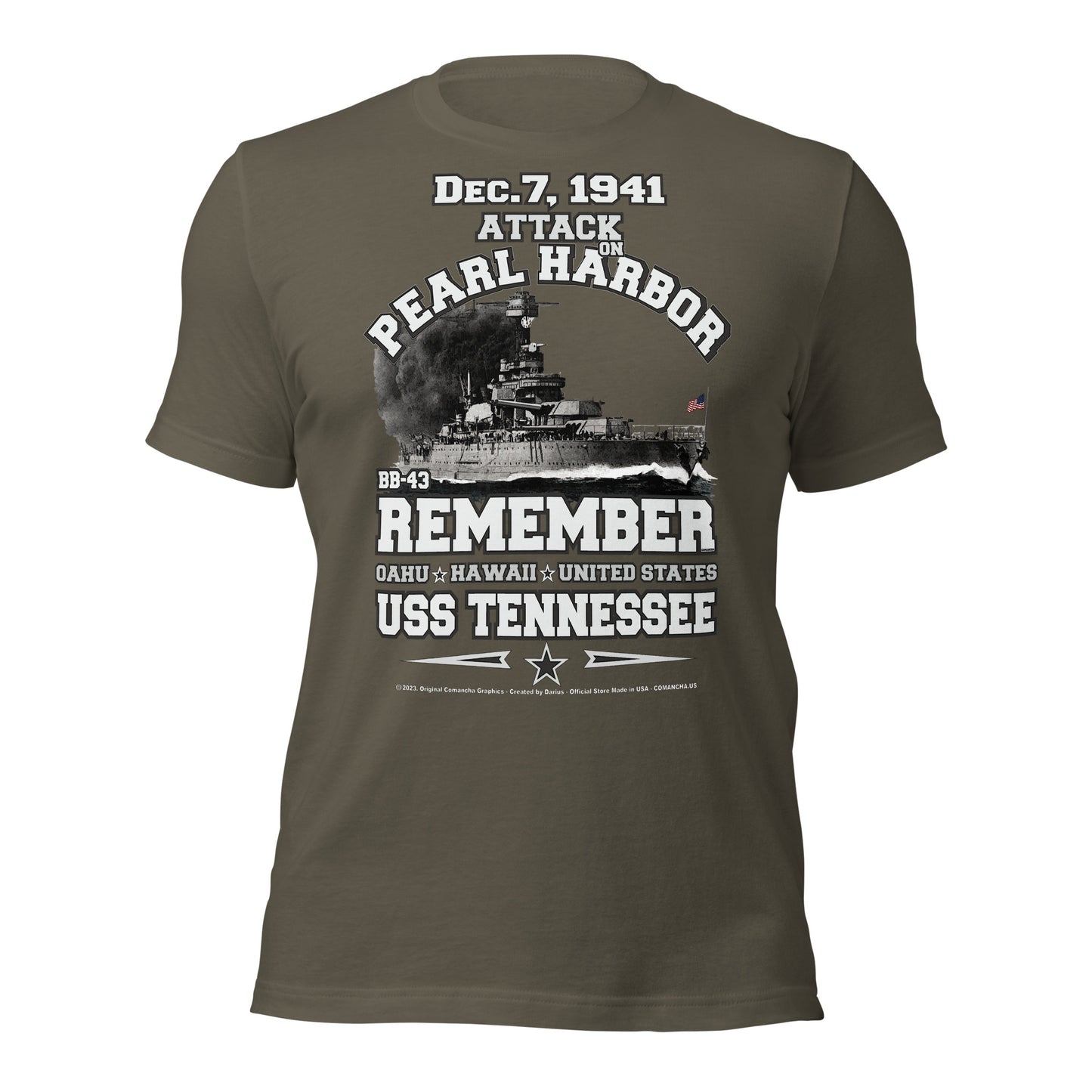USS TENNESSEE BB-43 US Navy Battleship T-shirt,
