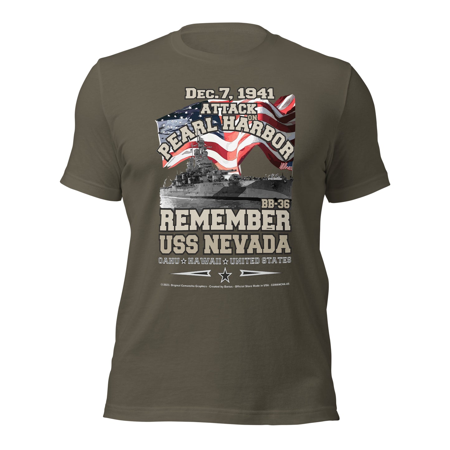 USS NEVADA t-shirt,Navy T-shirts, US Navy Battleship Veterans T-shirt, USS NEVADA BB-36 T-shirt, Comancha Graphics,Comancha tees,